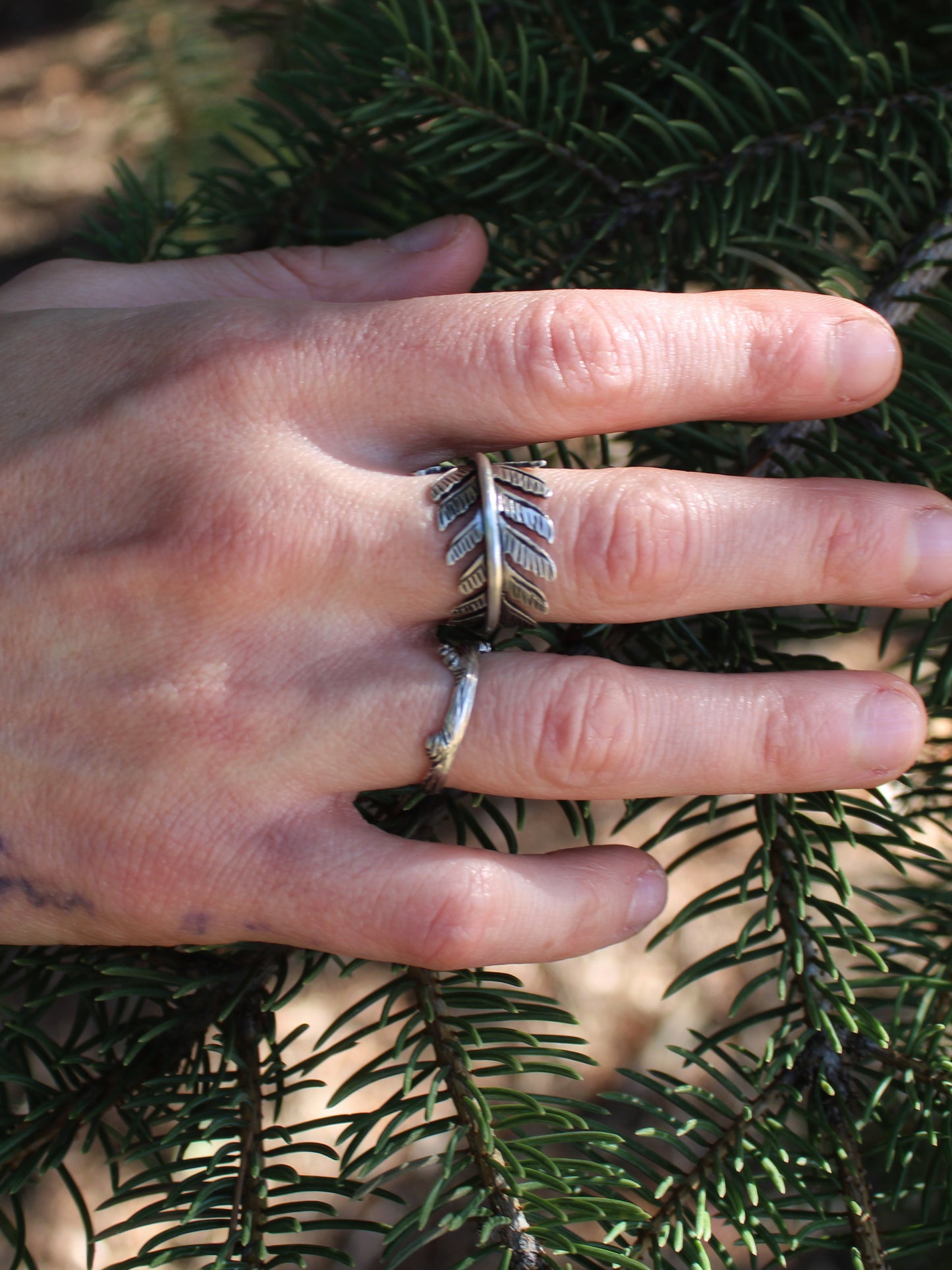 Grace Rings: Sterling Silver Maidenhair Ferns