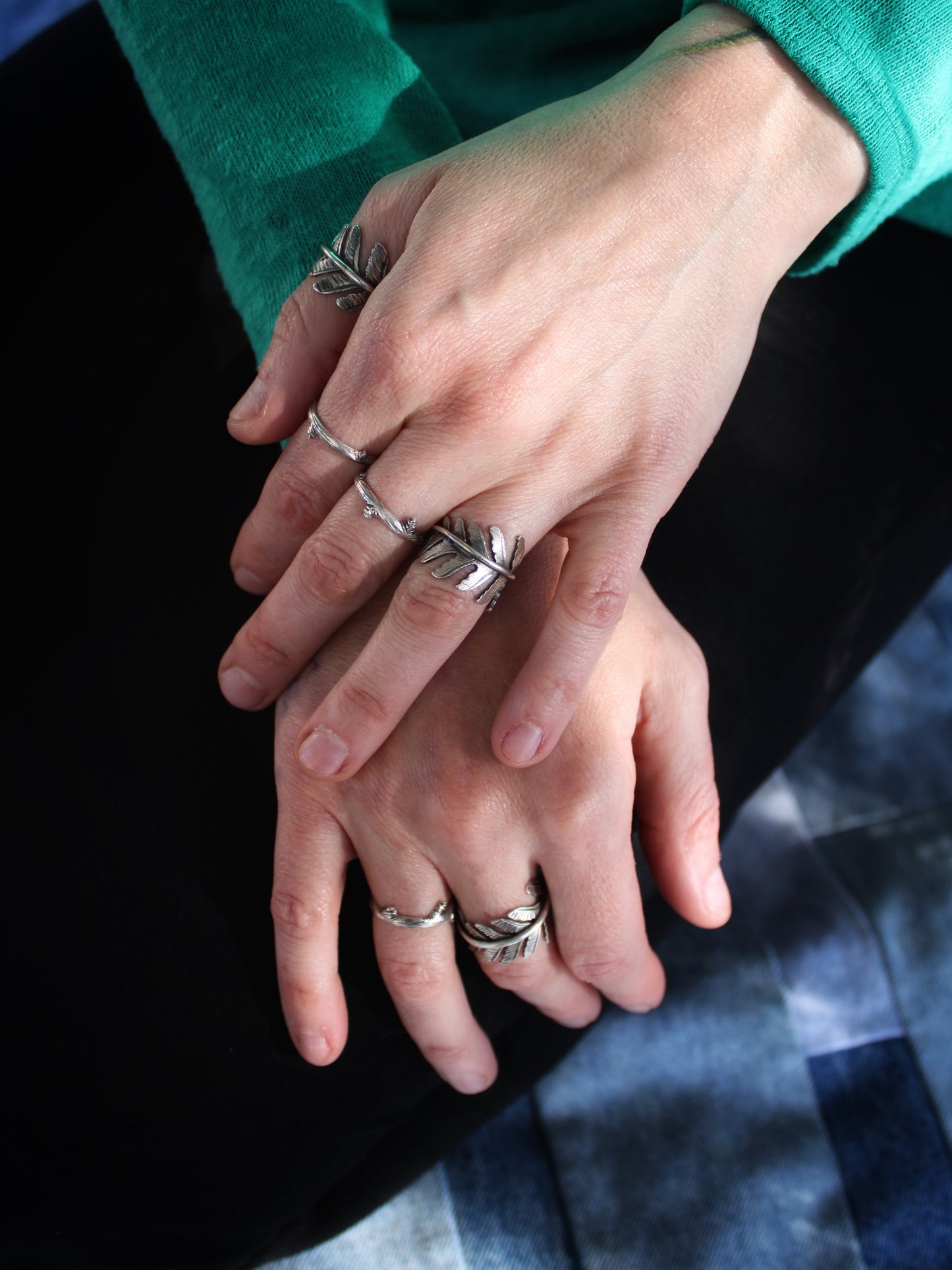 Grace Rings: Sterling Silver Maidenhair Ferns