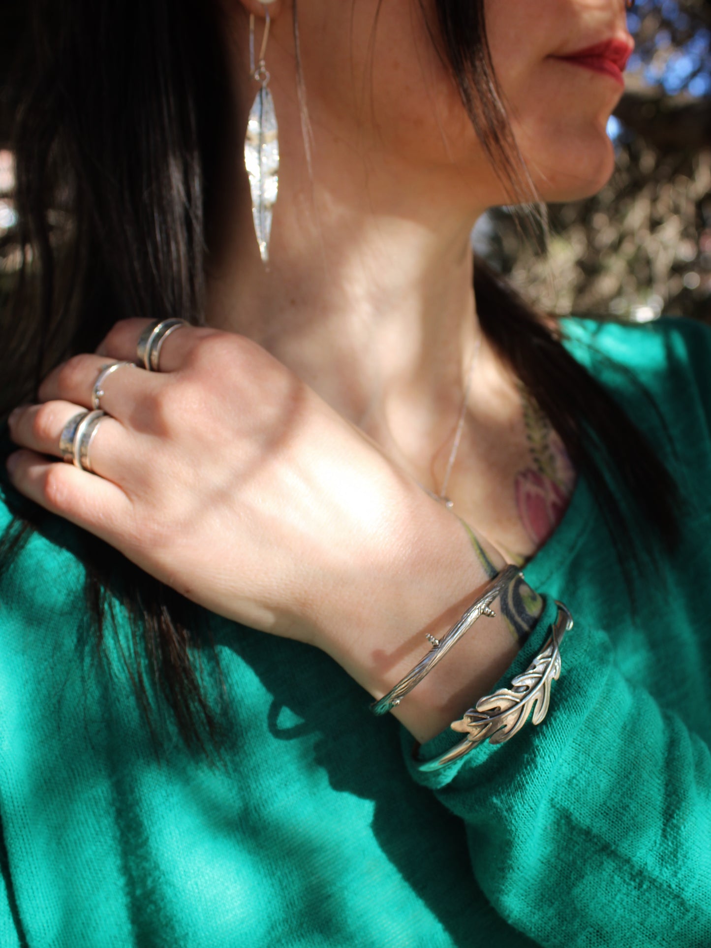 Whispering Willow Earrings: Sterling Silver Willow Leaves