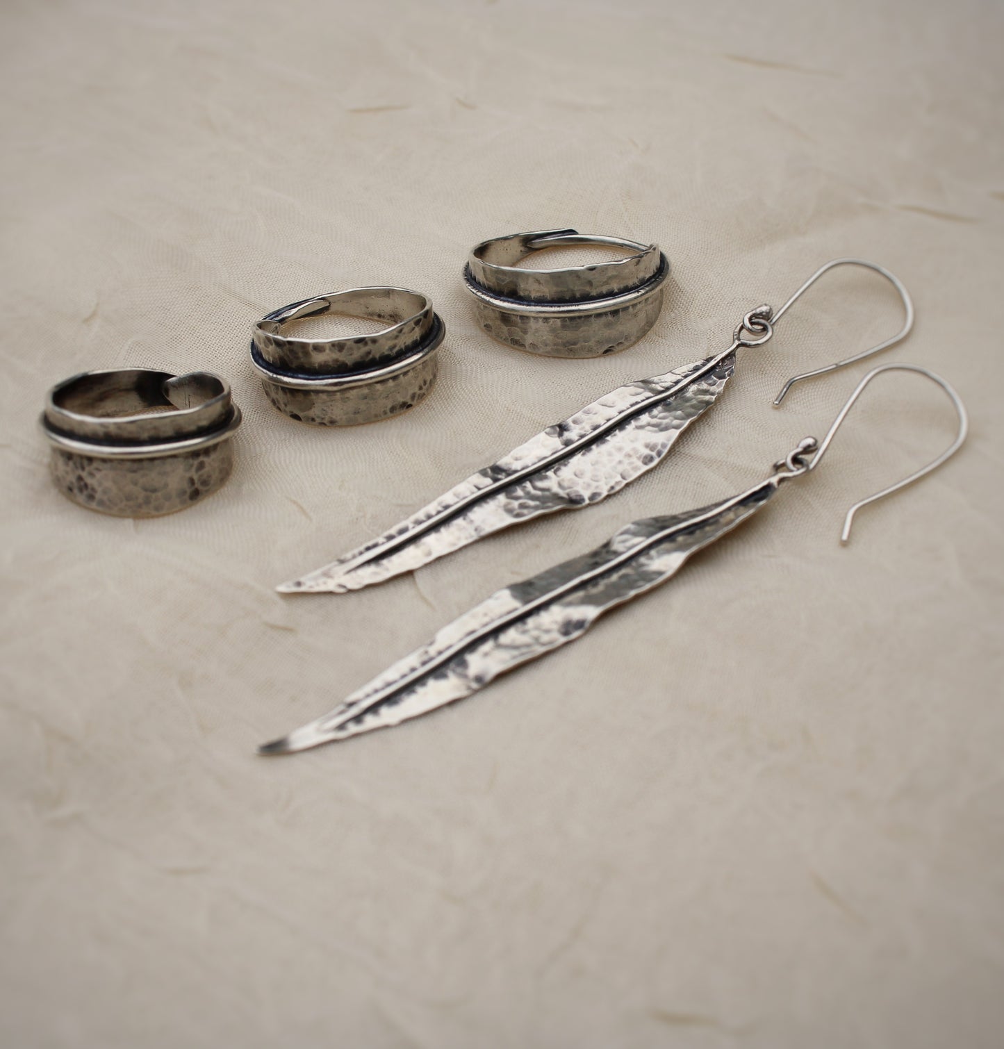 Whispering Willow Earrings: Sterling Silver Willow Leaves