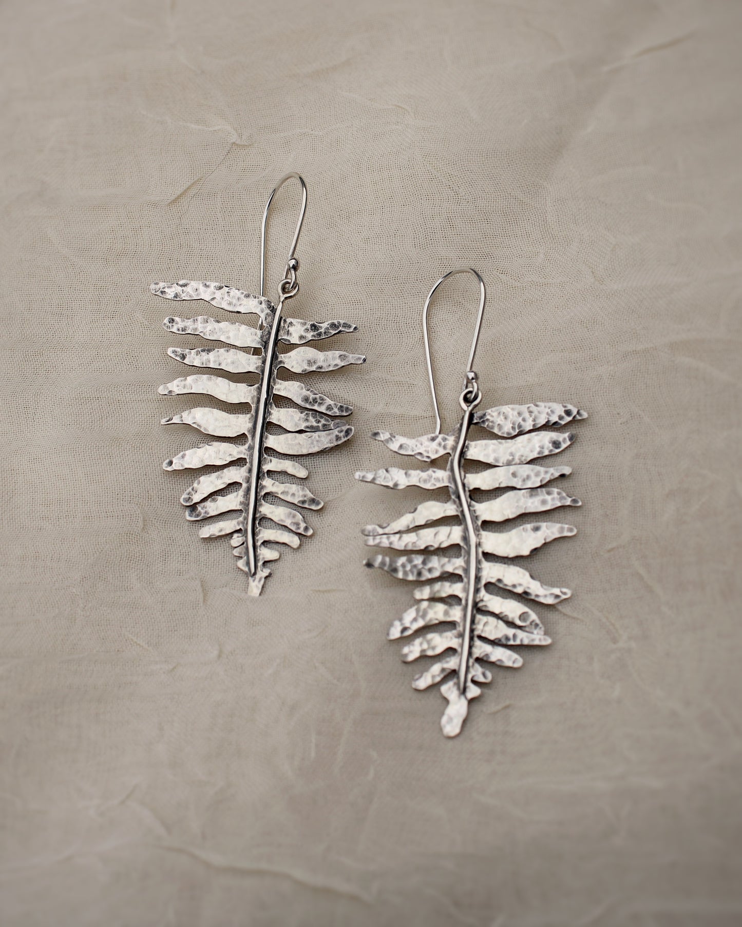 Forest Frond: Sterling Silver Sword Fern Earrings
