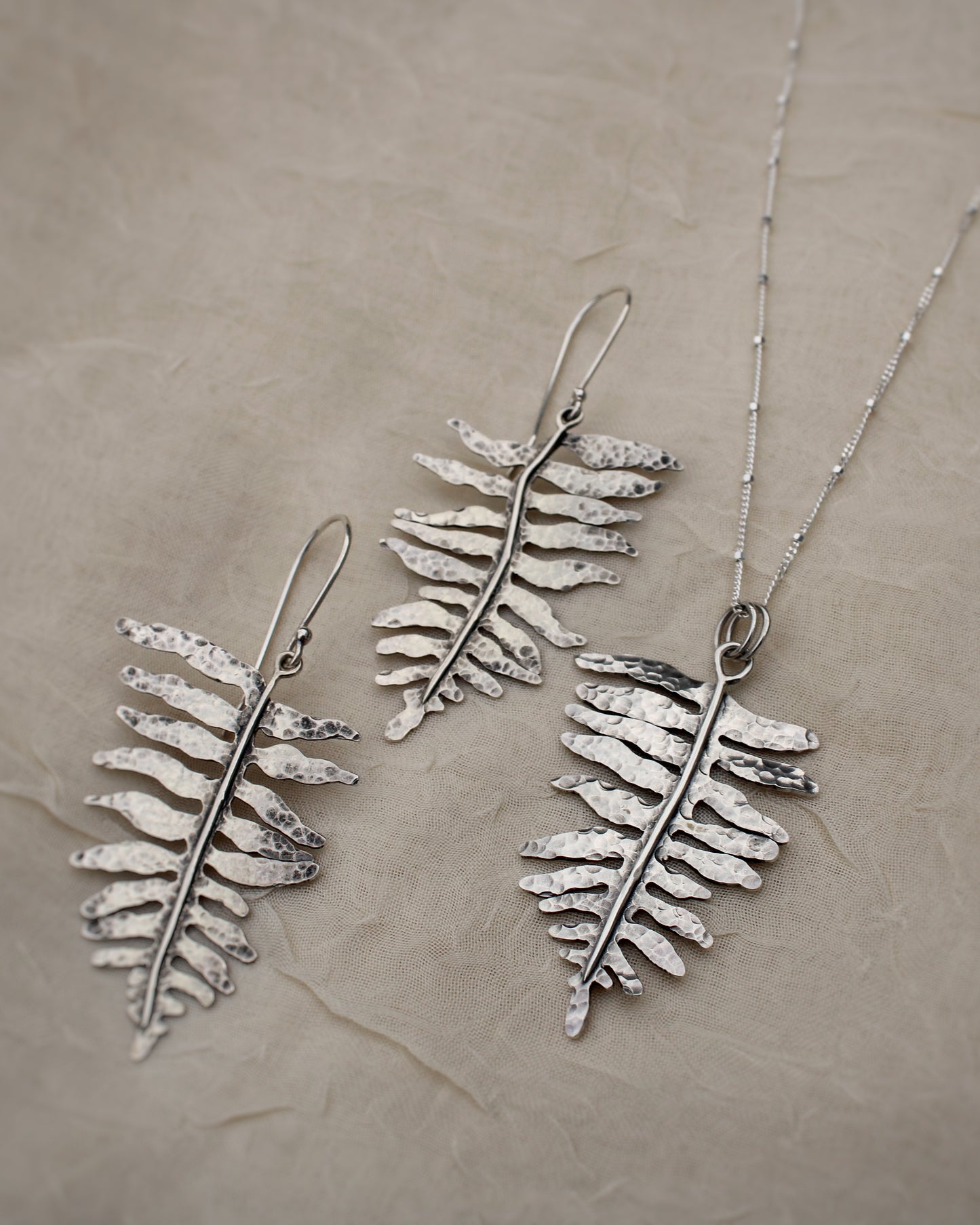 Evergreen Grace Pendant: Sterling Silver Sword Fern