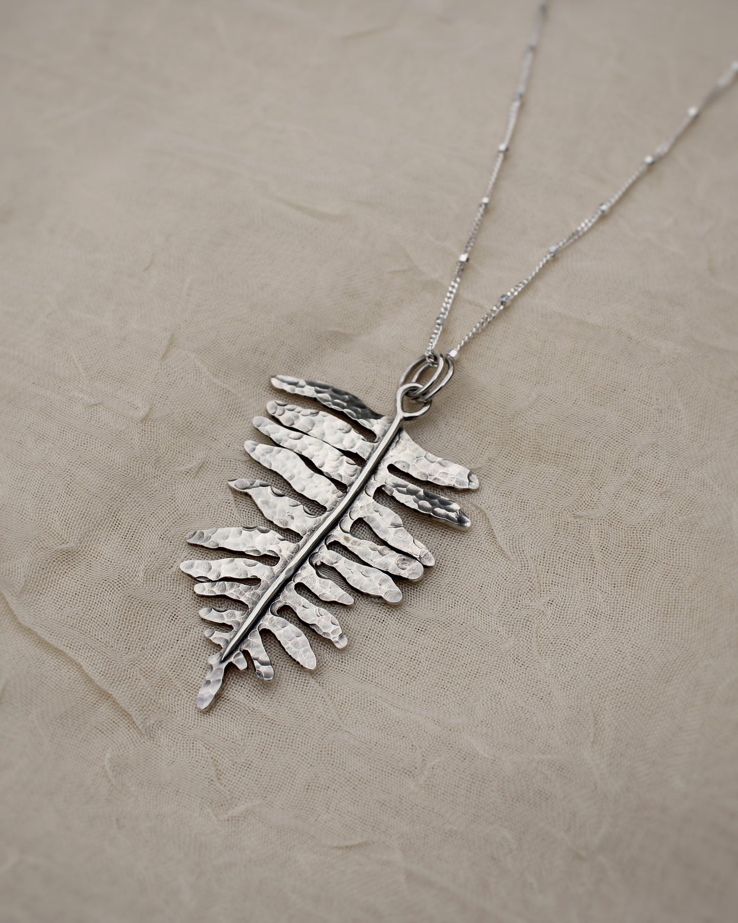 Evergreen Grace Pendant: Sterling Silver Sword Fern