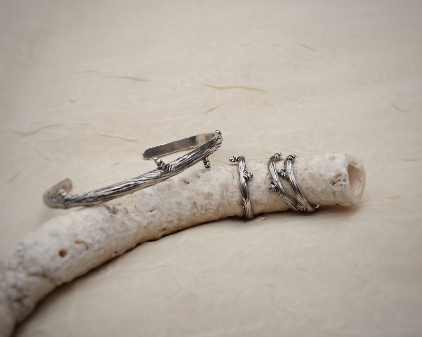 Resilience Rings: Sterling Silver Branches