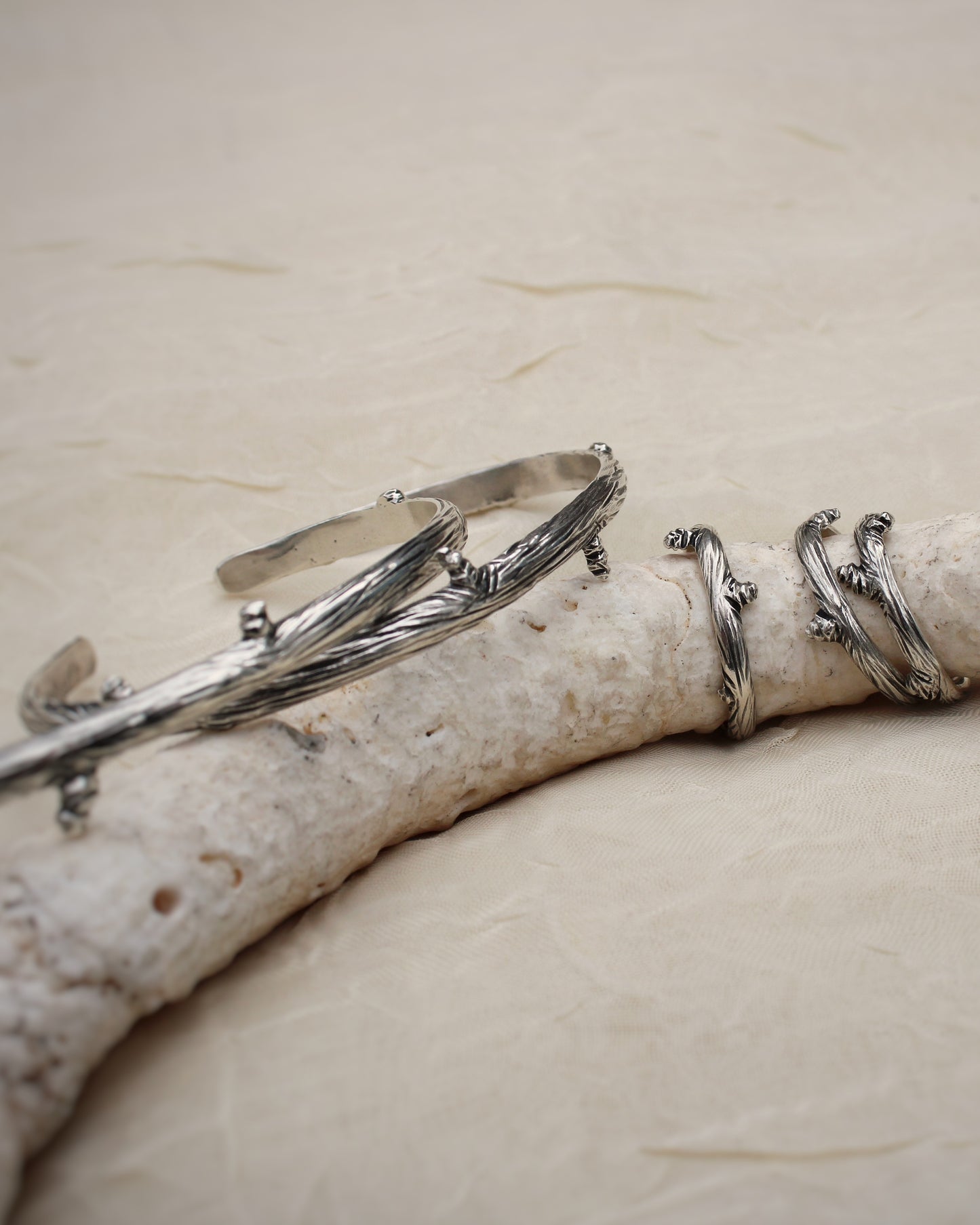 Resilience Rings: Sterling Silver Branches