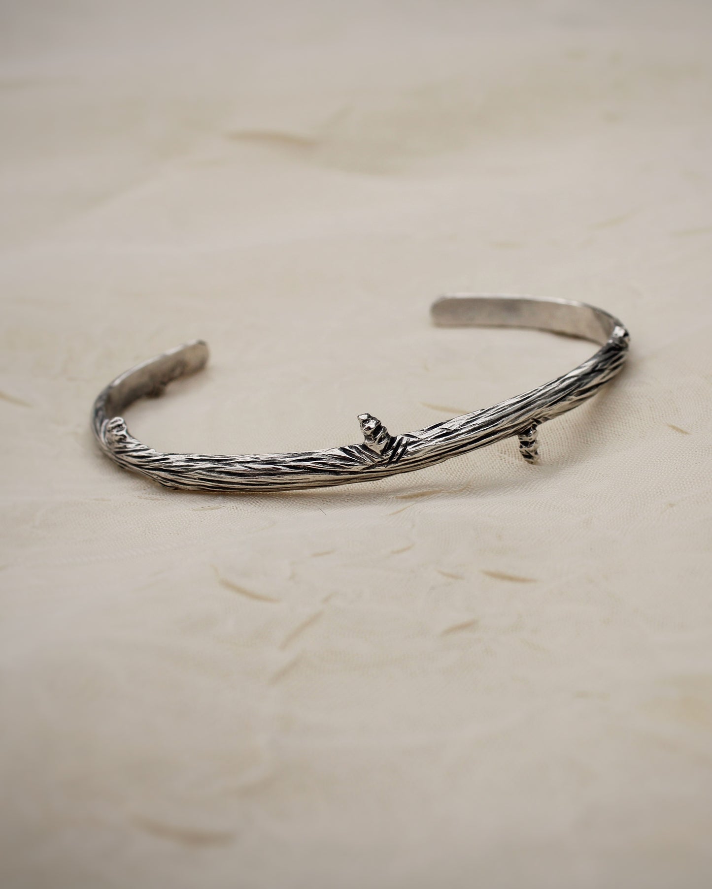 Woodland Embrace: Sterling Silver Handcrafted Branch Cuff