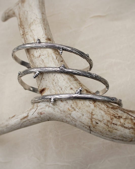 Woodland Embrace: Sterling Silver Handcrafted Branch Cuff