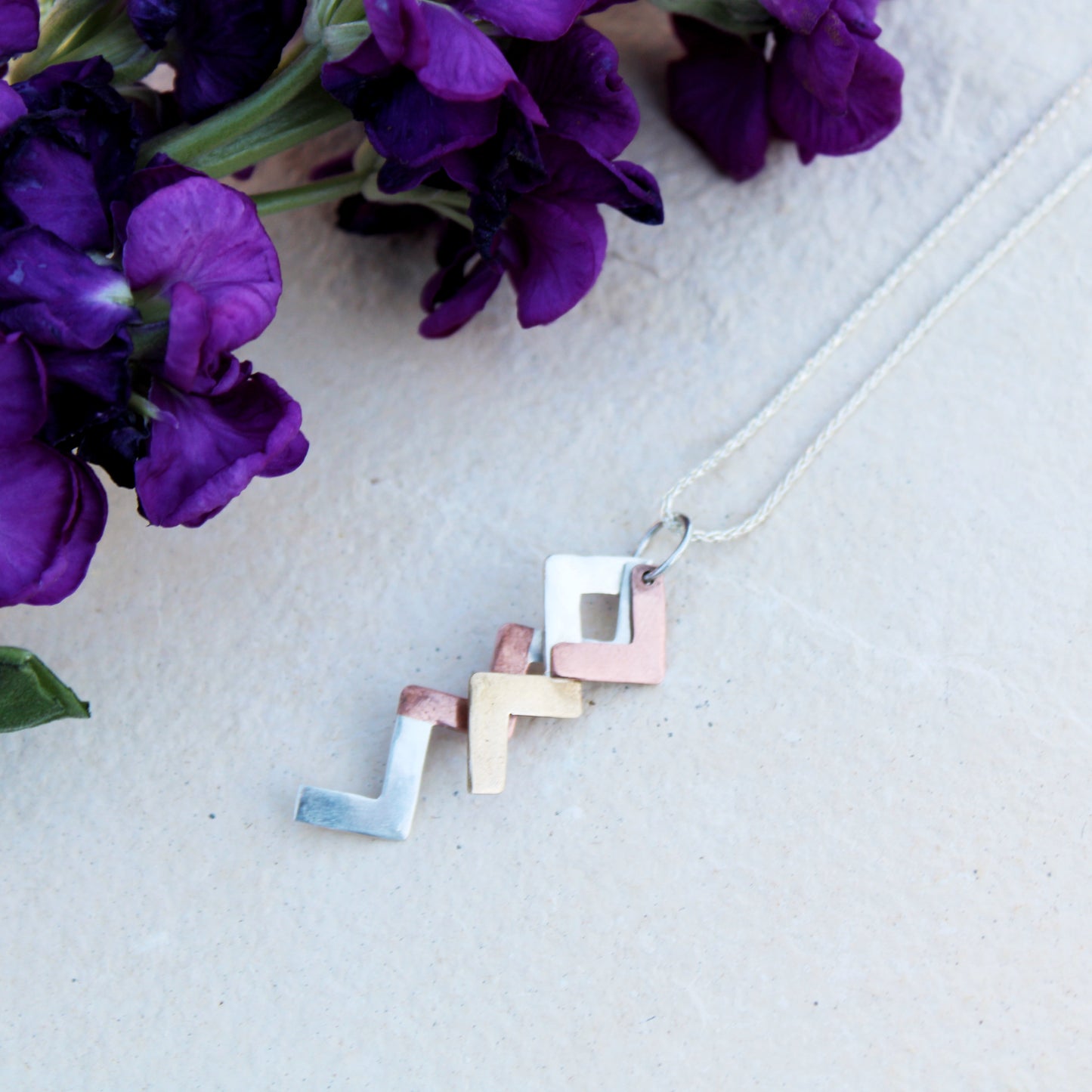 Sacred Vessel Necklace: Sterling Silver, Copper & Bronze