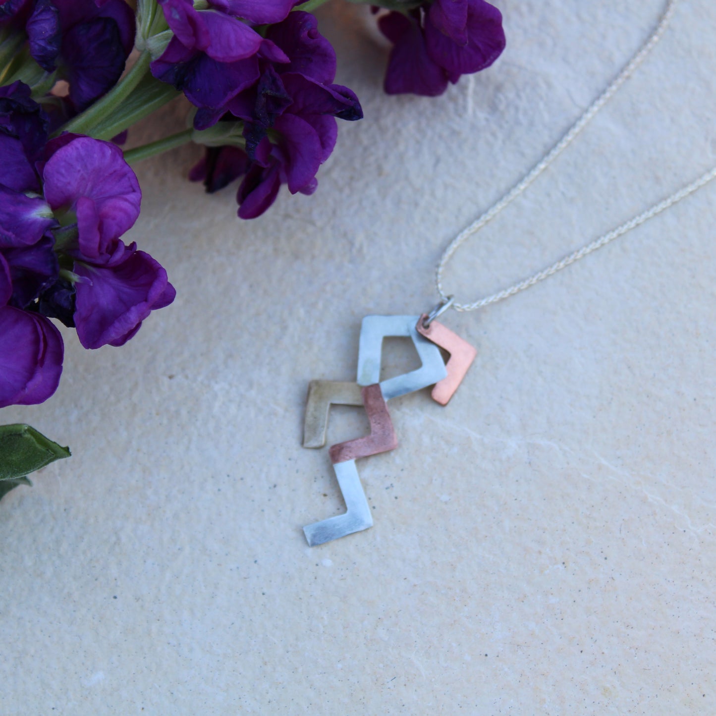 Sacred Vessel Necklace: Sterling Silver, Copper & Bronze