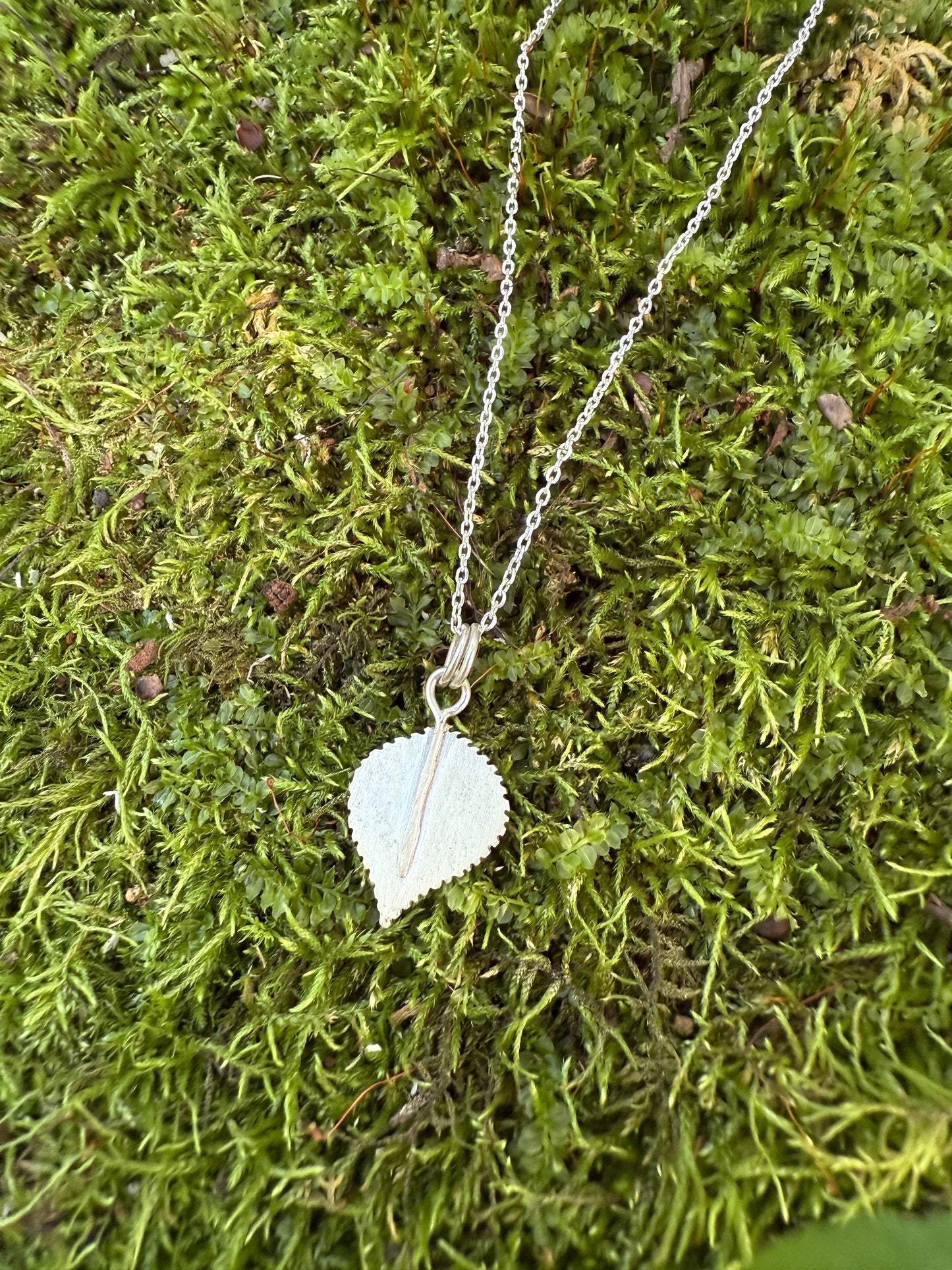 Falling Leaves: Sterling Silver & Aspen Leaf Pendant