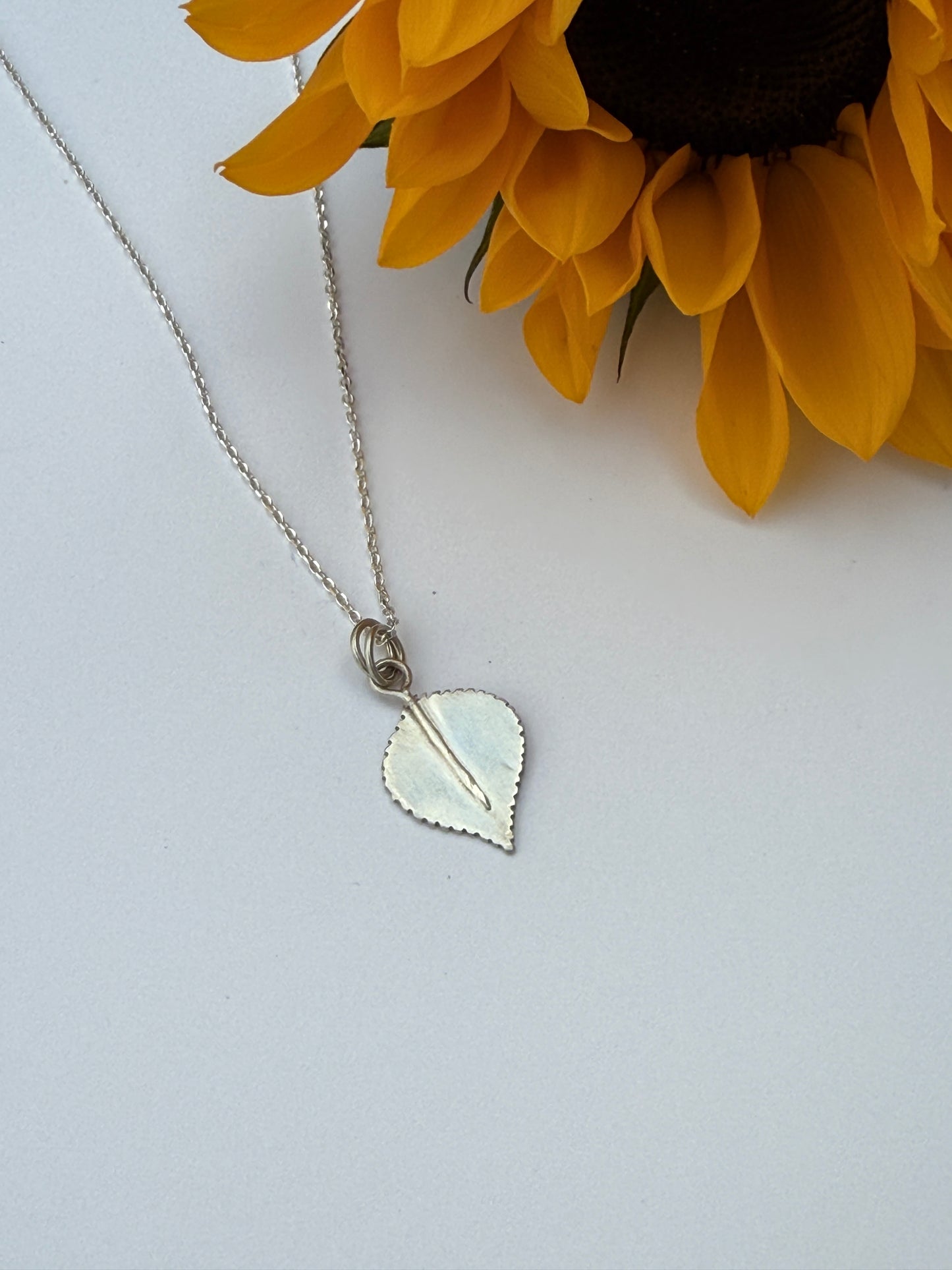 Falling Leaves: Sterling Silver & Aspen Leaf Pendant