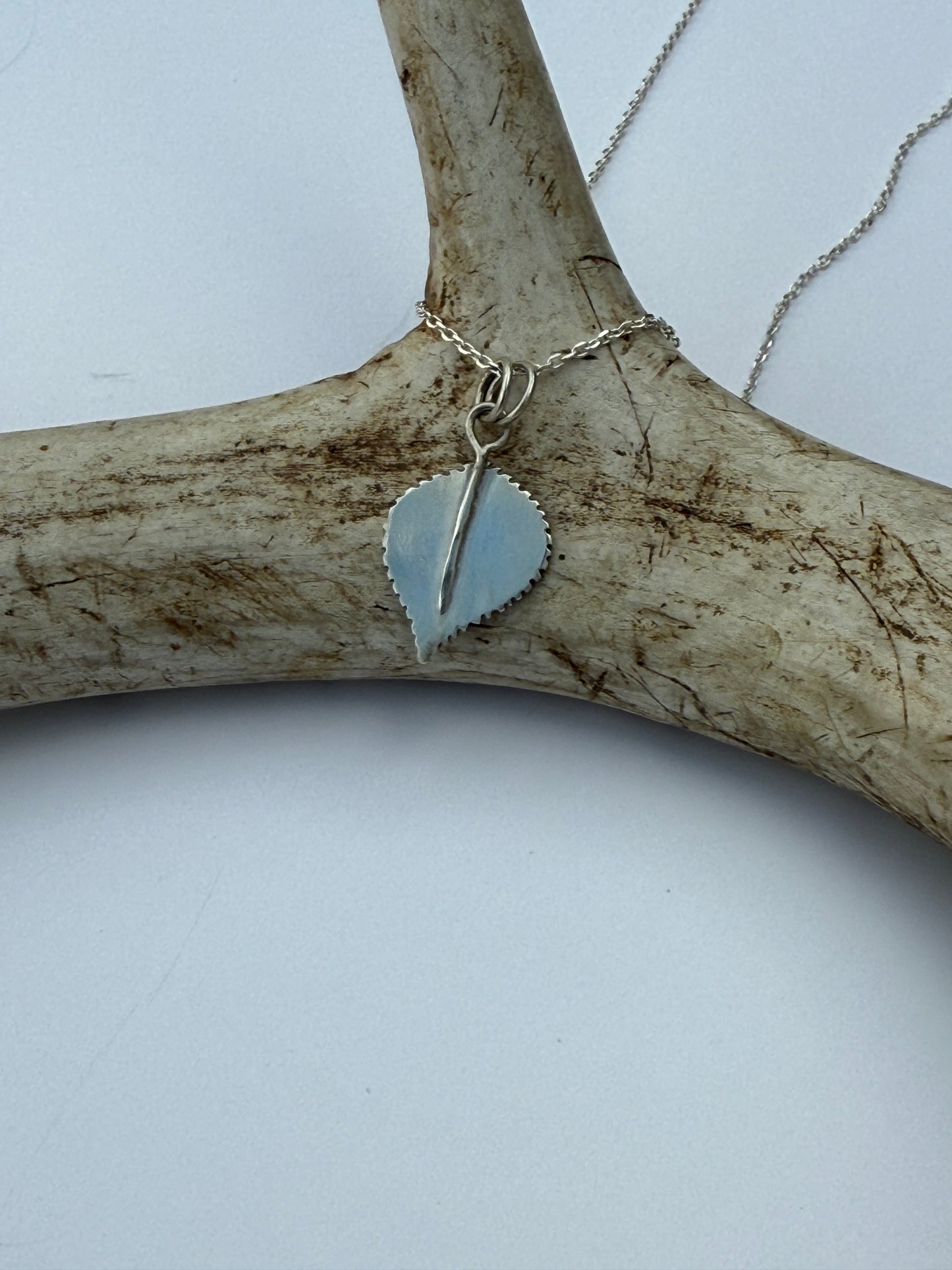 Falling Leaves: Sterling Silver & Aspen Leaf Pendant
