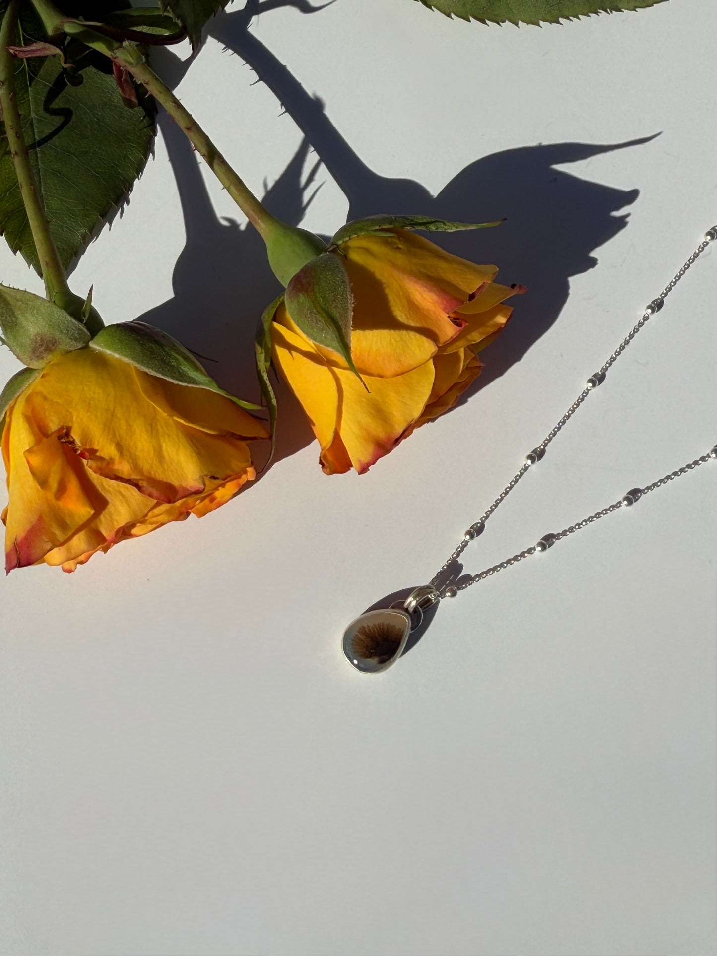 Spirited Forest Wanderers: Sterling Silver & Dendritic Agate Pendant