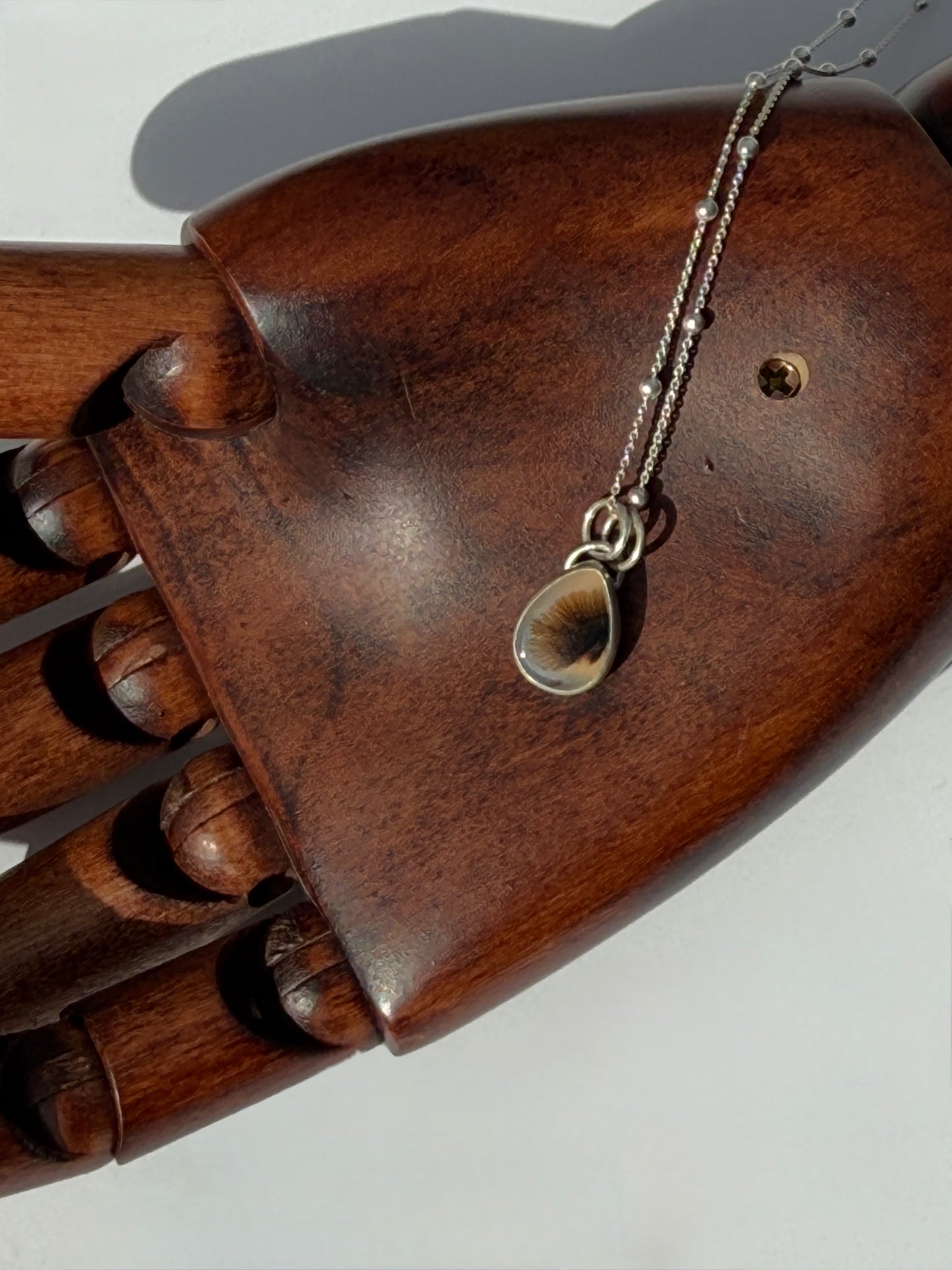Spirited Forest Wanderers: Sterling Silver & Dendritic Agate Pendant