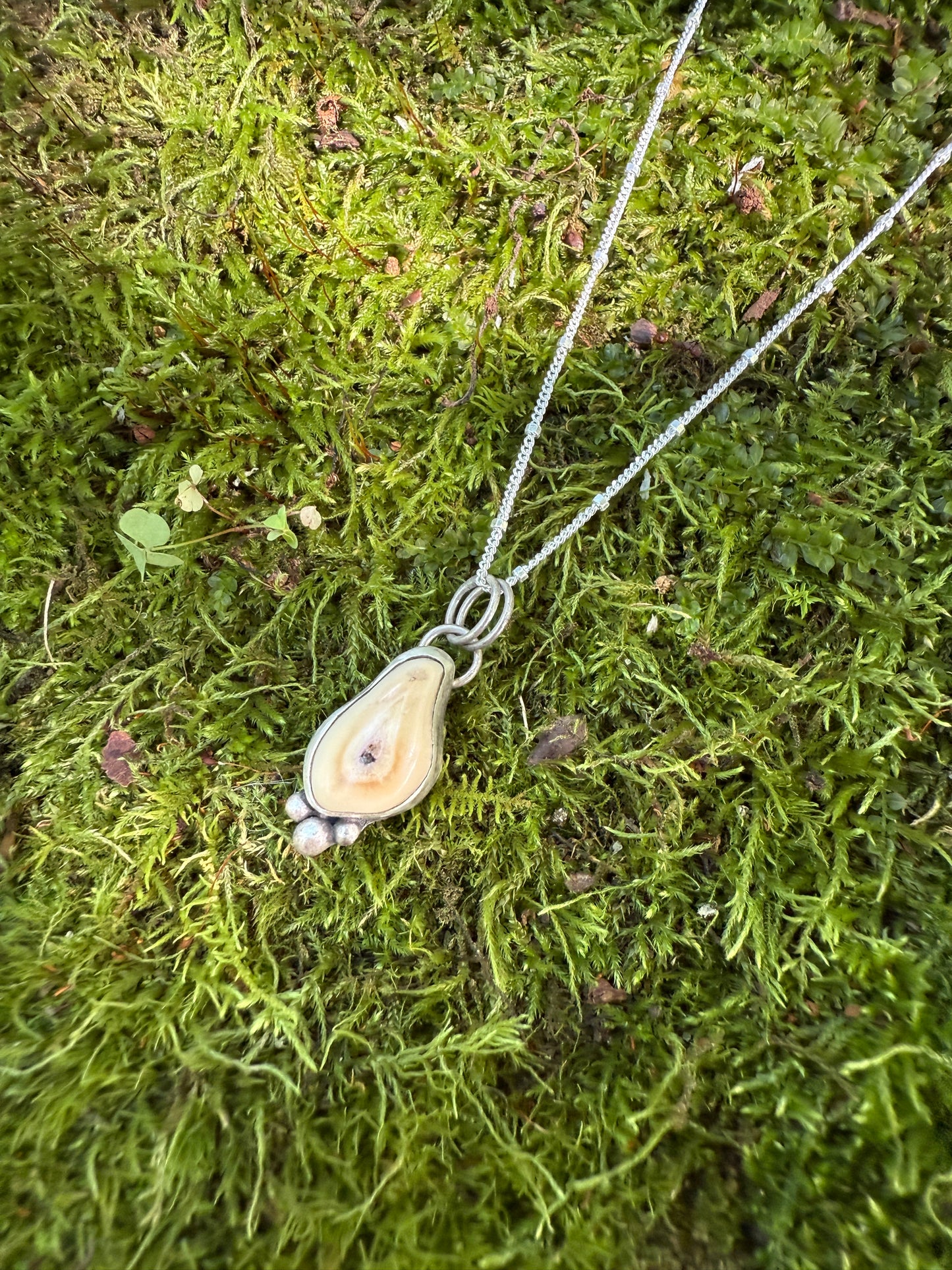 Wild Spirit Ivory Necklace: Sterling Silver & Elk Ivory Pendant