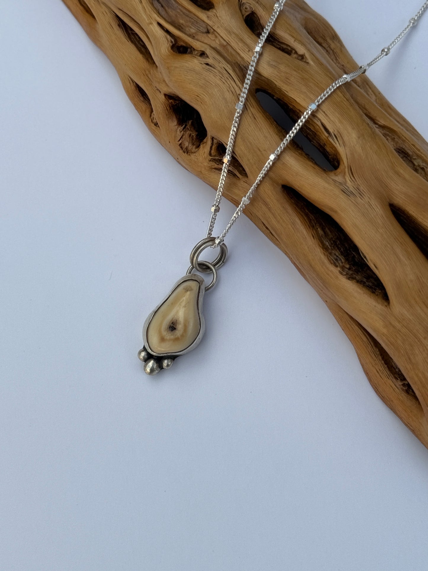 Wild Spirit Ivory Necklace: Sterling Silver & Elk Ivory Pendant