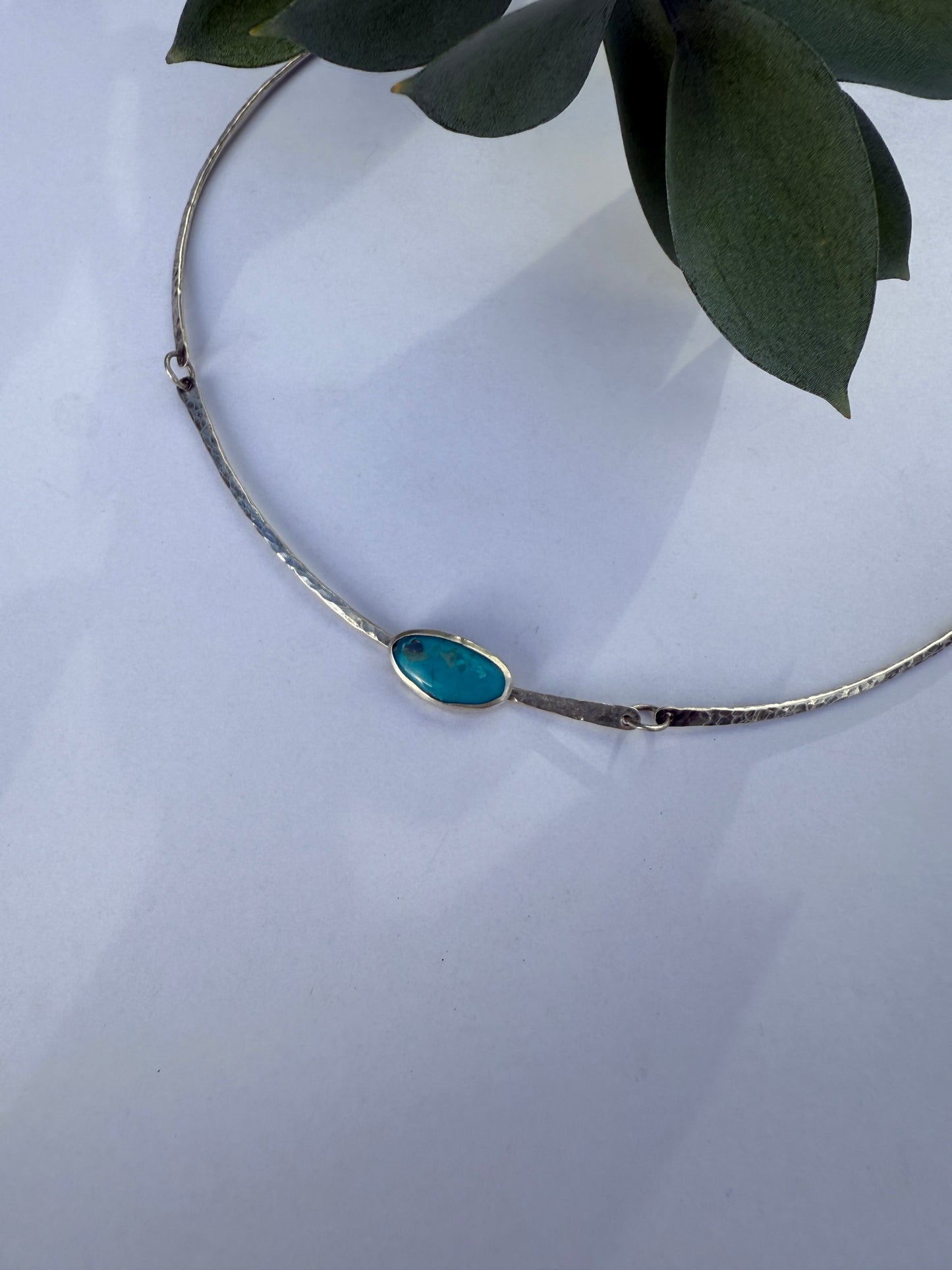 Canyon Stillness Necklace: Sterling Silver & Teghut Mine Turquoise Pendant
