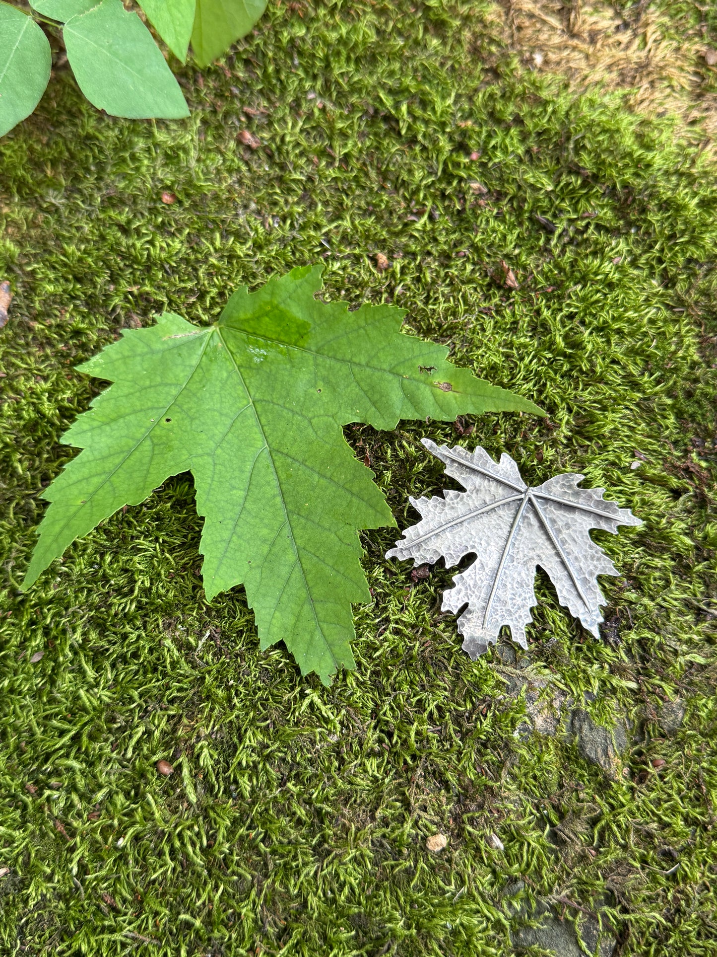 Turning Leaf Pendant: Sterling Silver Maple Leaf