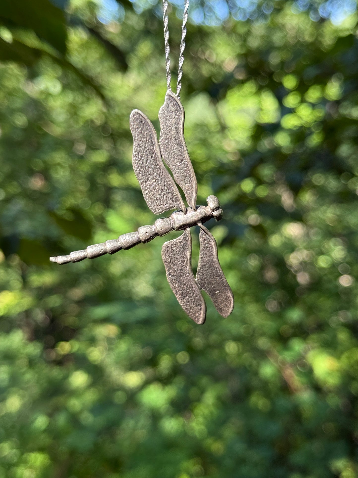 Ready for Flight: Sterling Silver Dragonfly Pendant