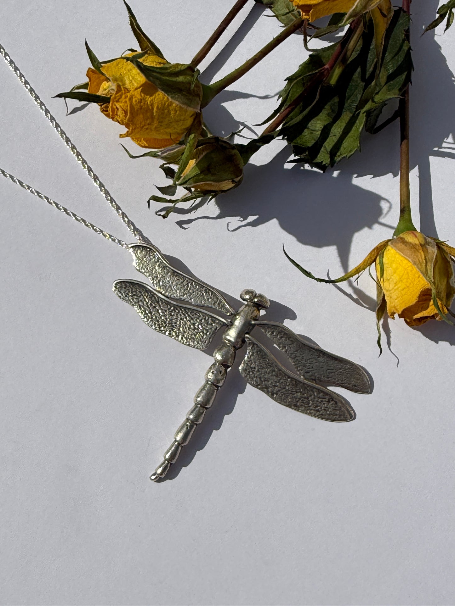 Ready for Flight: Sterling Silver Dragonfly Pendant