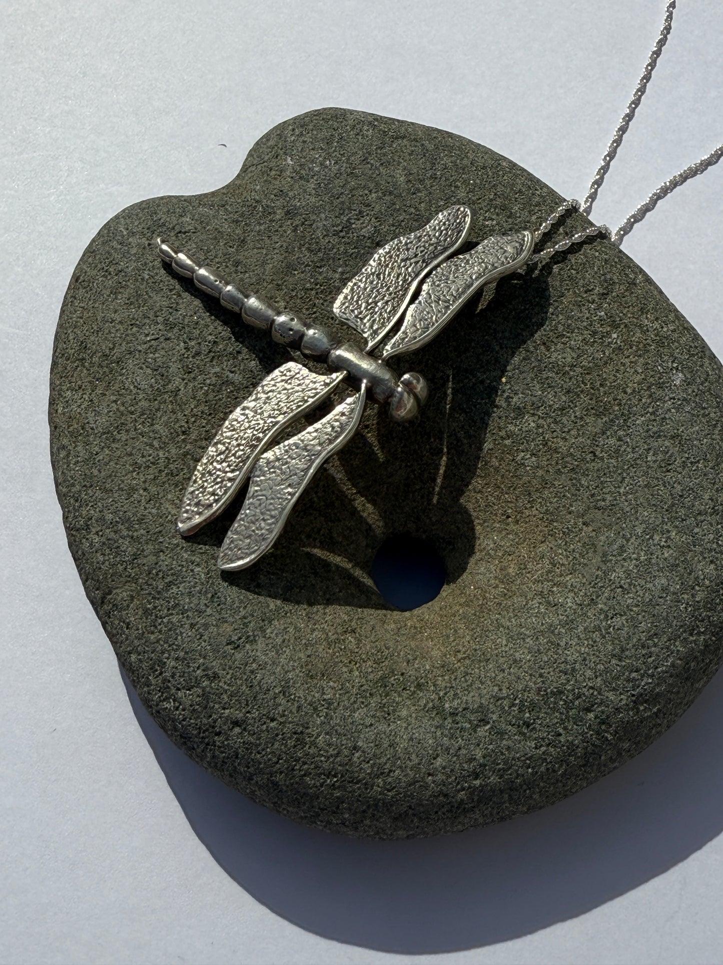 Ready for Flight: Sterling Silver Dragonfly Pendant