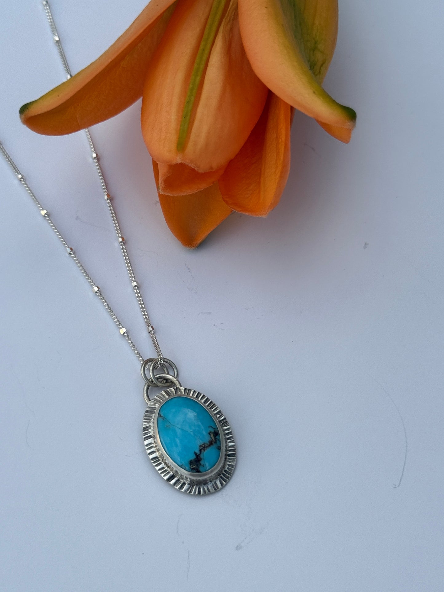 Havasu Sky Pendant: Sterling Silver & Havasu Blue Turquoise