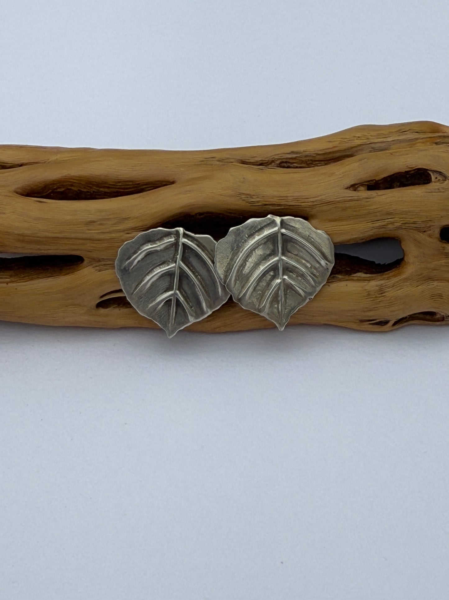 Aspen Breeze Post Earrings: Sterling Silver Aspen Leaves