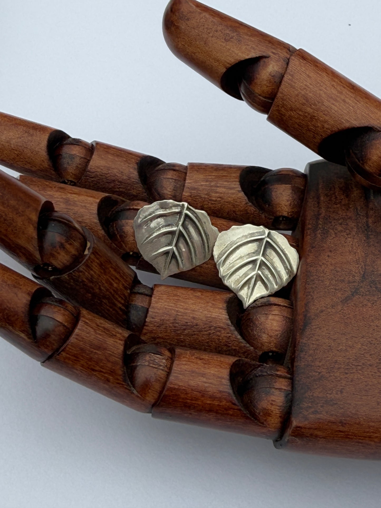 Aspen Breeze Post Earrings: Sterling Silver Aspen Leaves