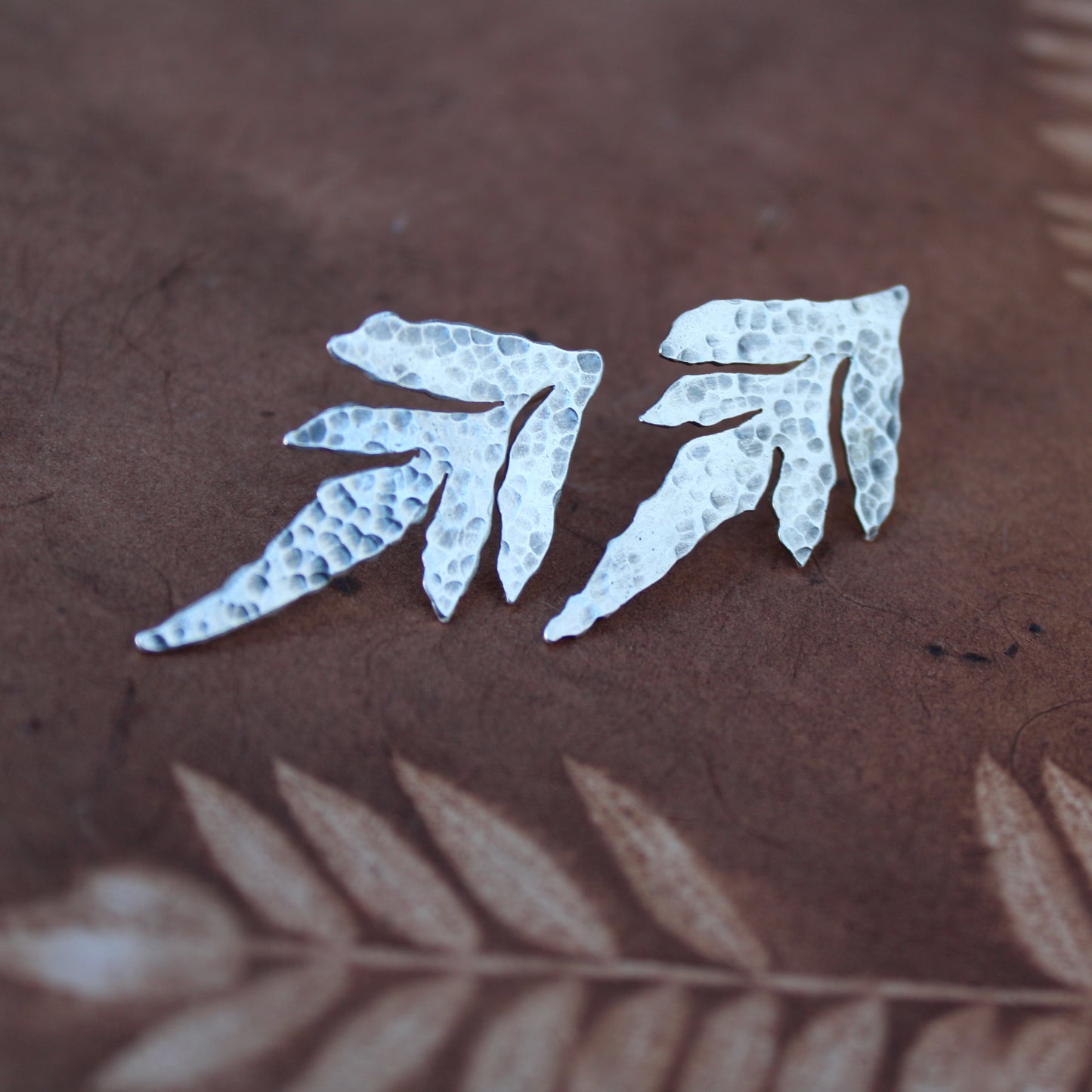 Wildwood Post Earrings: Sterling Silver Staghorn Ferns