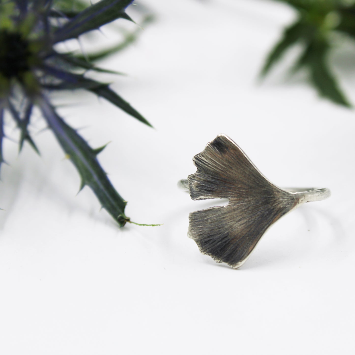 Gingko Breeze Rings: Sterling Silver Gingko Leaves