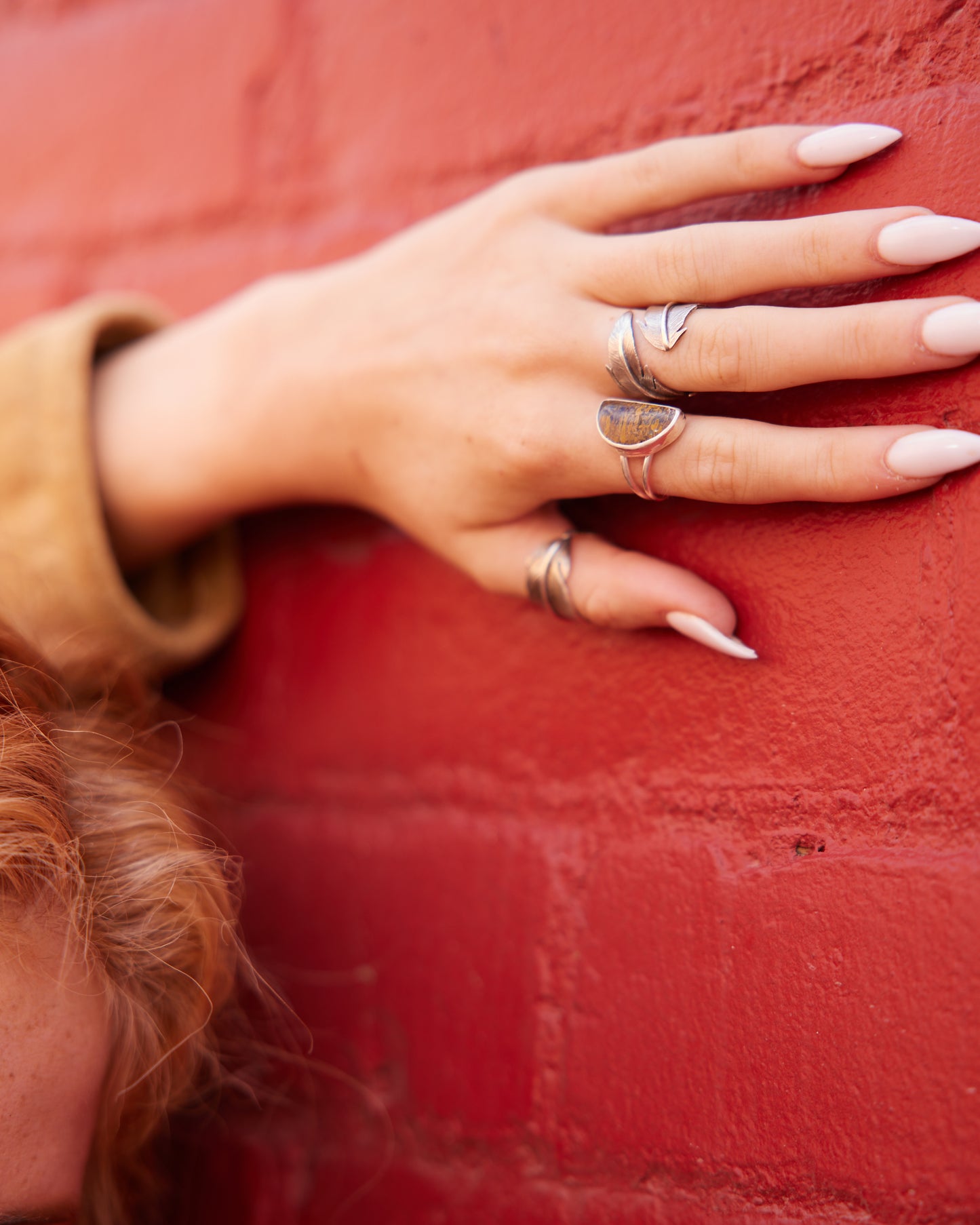 Feathered Tranquility Rings: Sterling Silver Feather Wrap