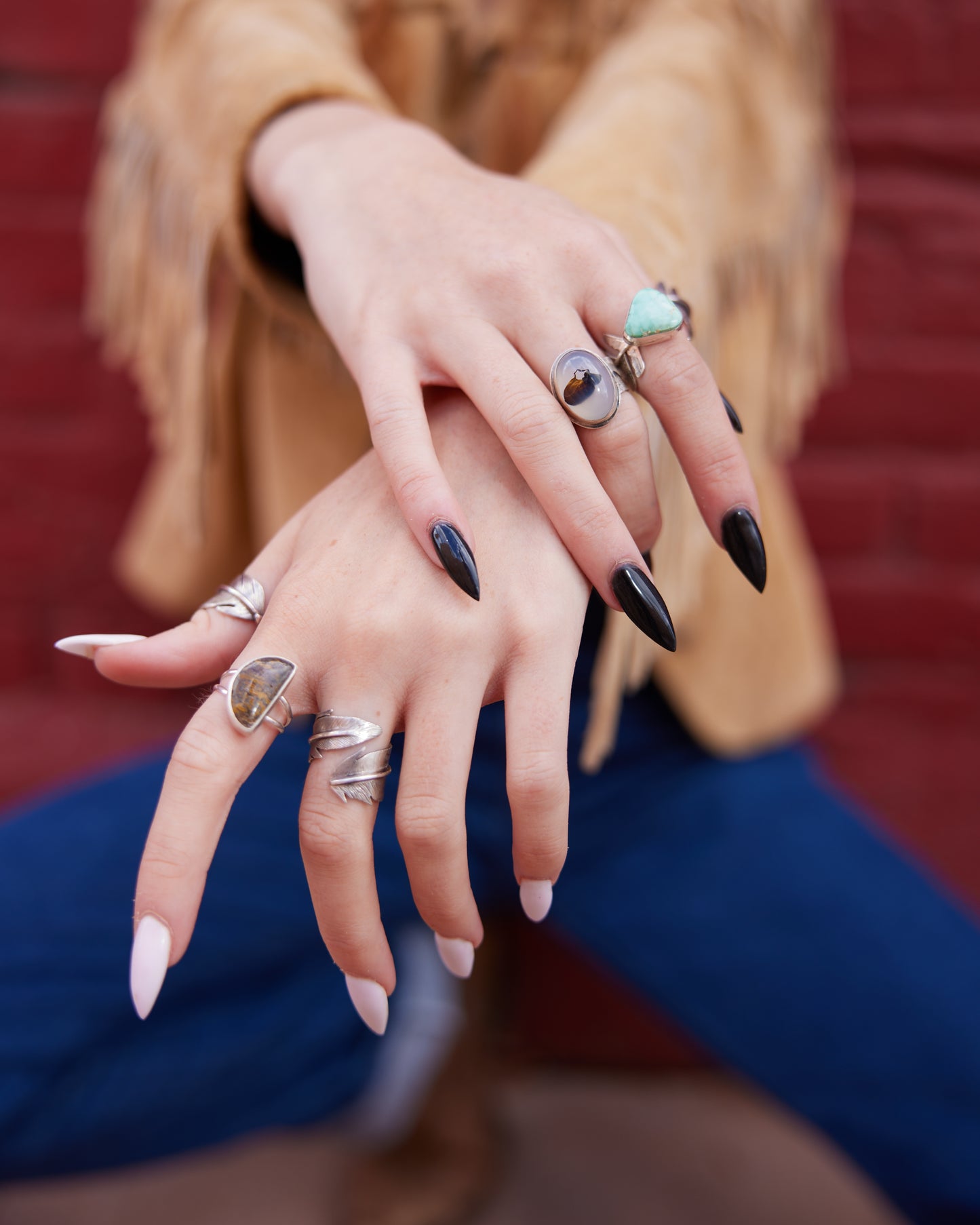 Feathered Tranquility Rings: Sterling Silver Feather Wrap