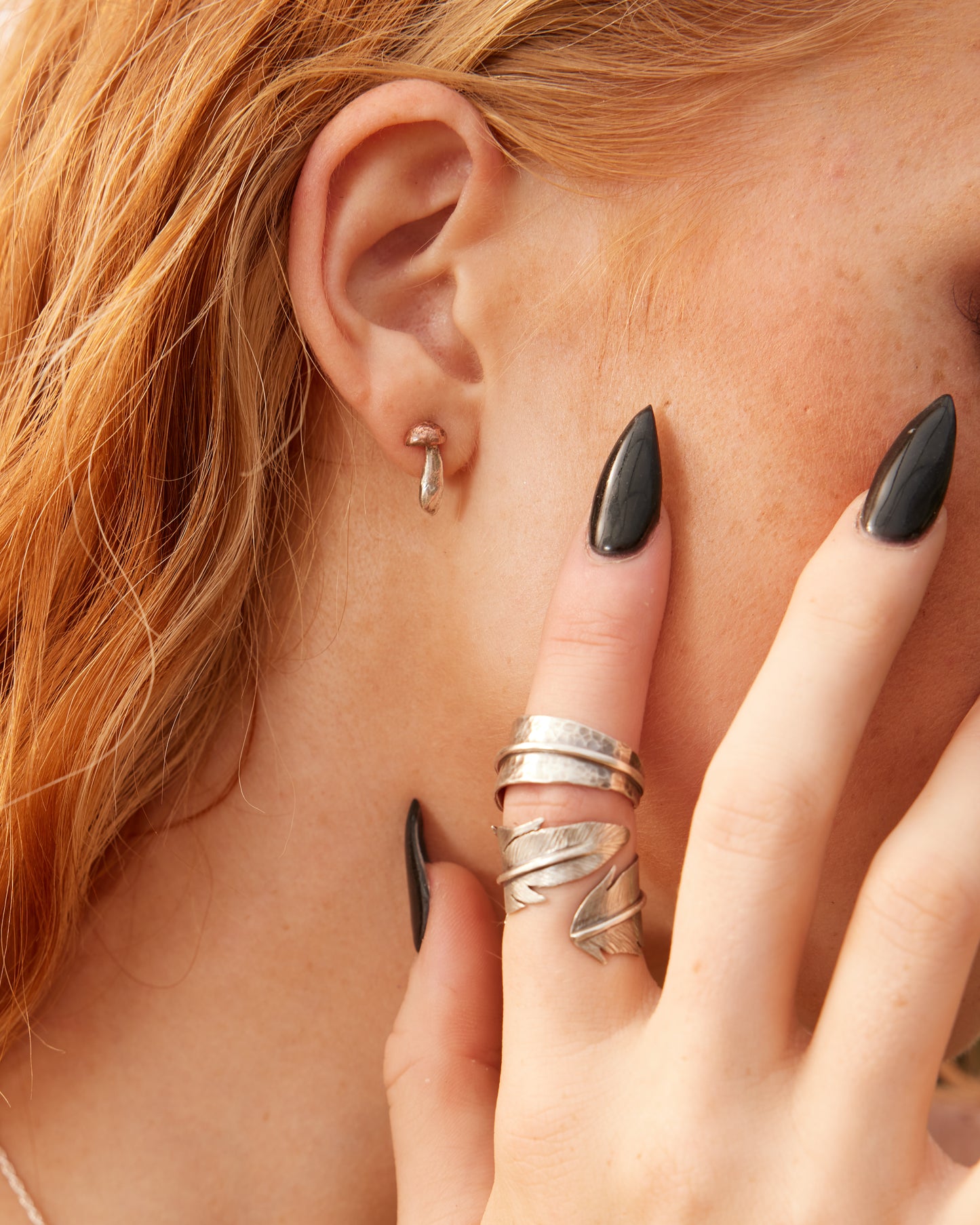 Harmony Leaf Rings: Sterling Silver Willow Leaves