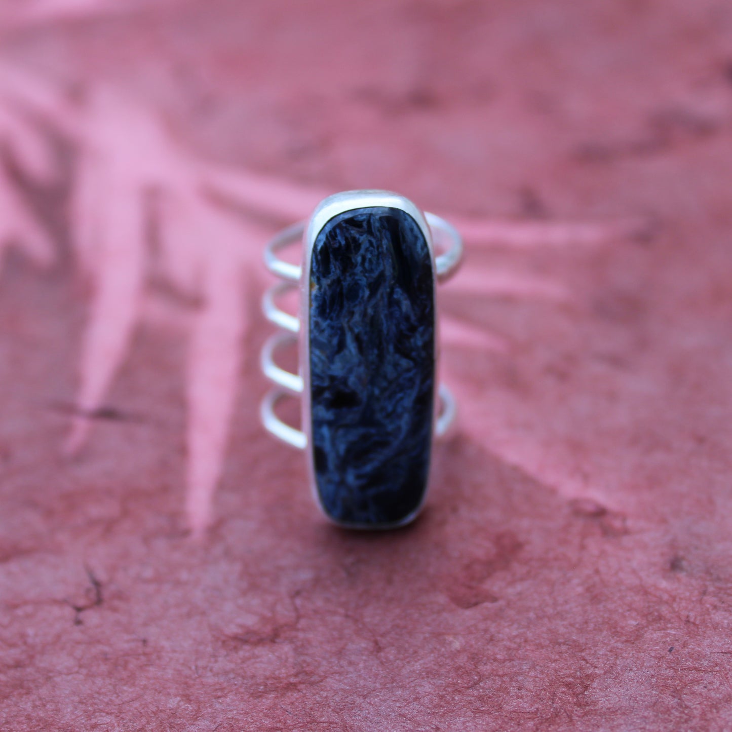 Tempest Ring: Sterling Silver & Pietersite- size 5.75