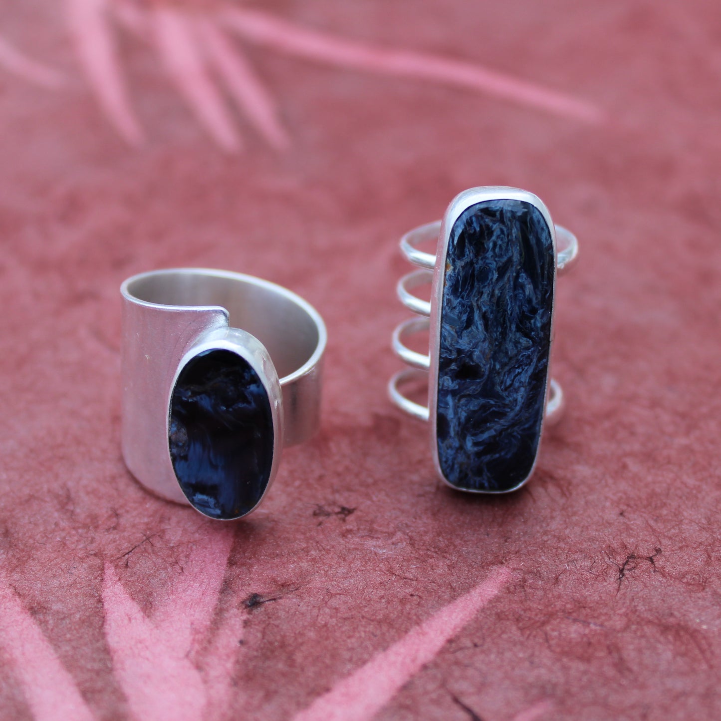 Tempest Ring: Sterling Silver & Pietersite- size 5.75