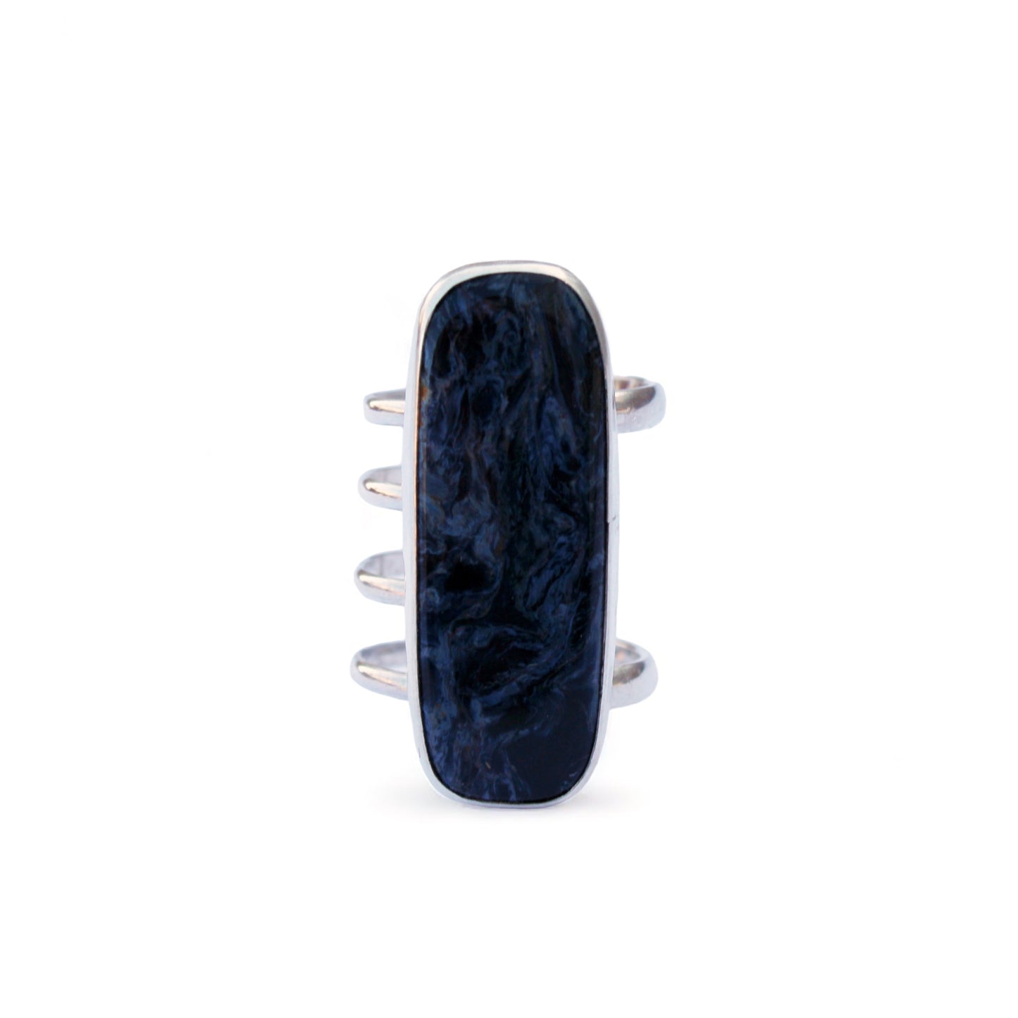 Tempest Ring: Sterling Silver & Pietersite- size 5.75