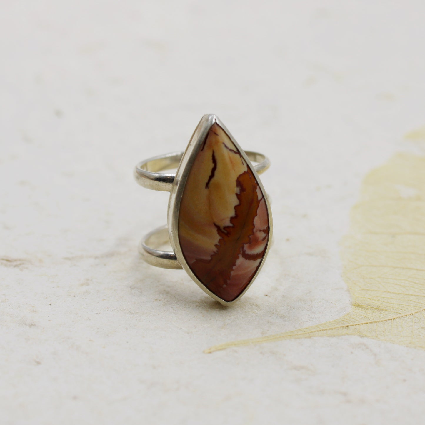 Red Canyon Ring: Sterling Silver & Red Falcon Jasper - size 7.25