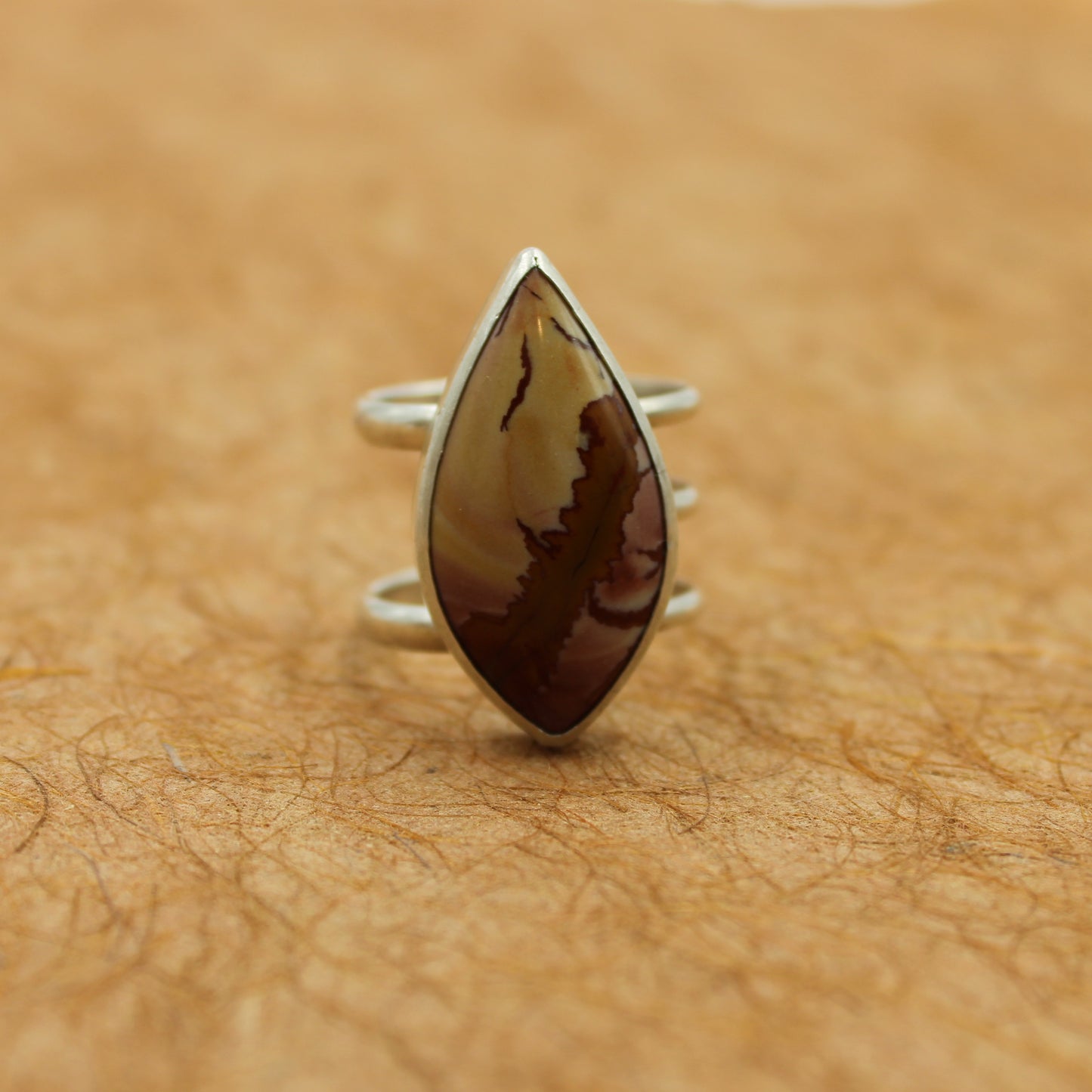 Red Canyon Ring: Sterling Silver & Red Falcon Jasper - size 7.25