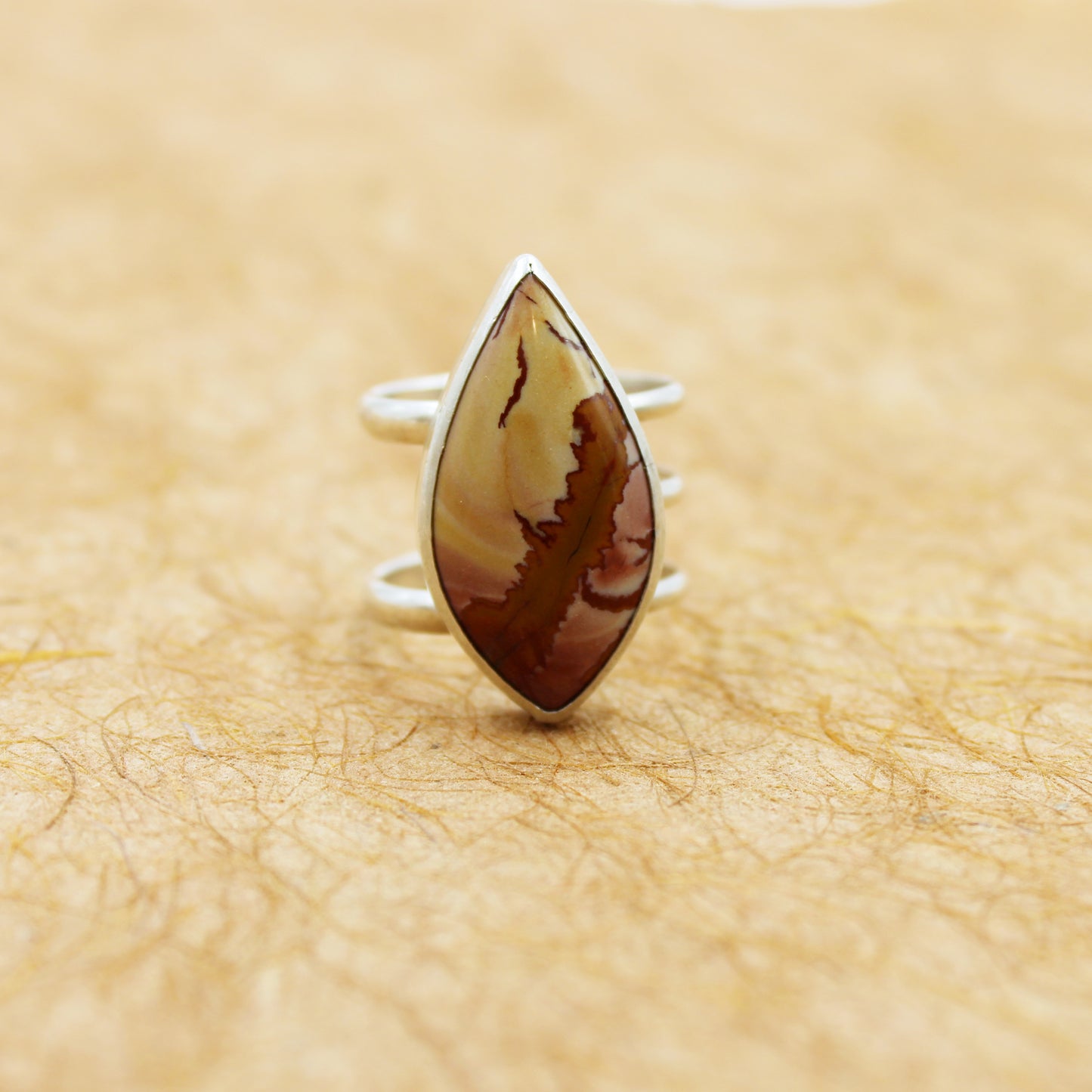 Red Canyon Ring: Sterling Silver & Red Falcon Jasper - size 7.25
