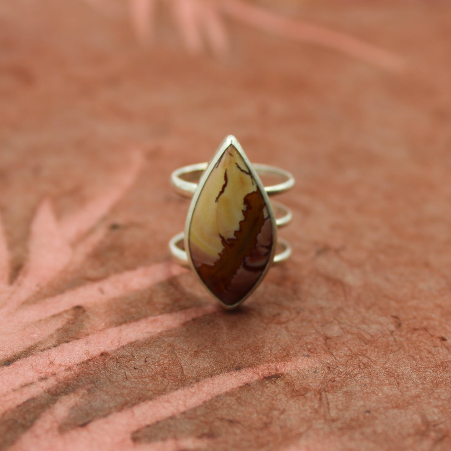 Red Canyon Ring: Sterling Silver & Red Falcon Jasper - size 7.25