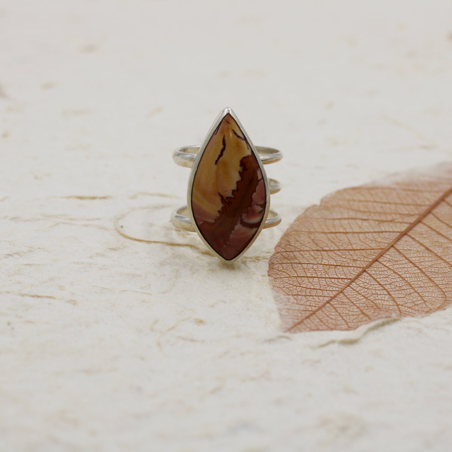 Red Canyon Ring: Sterling Silver & Red Falcon Jasper - size 7.25
