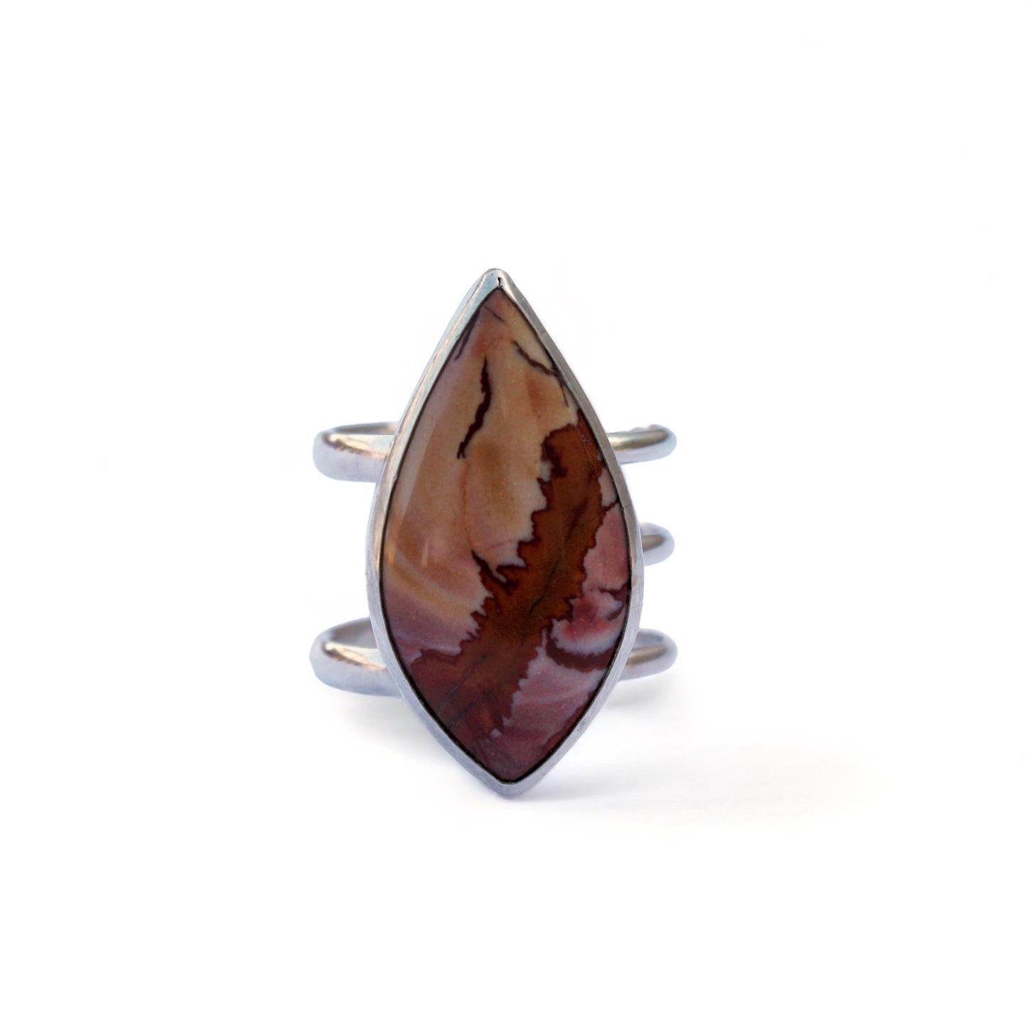 Red Canyon Ring: Sterling Silver & Red Falcon Jasper - size 7.25