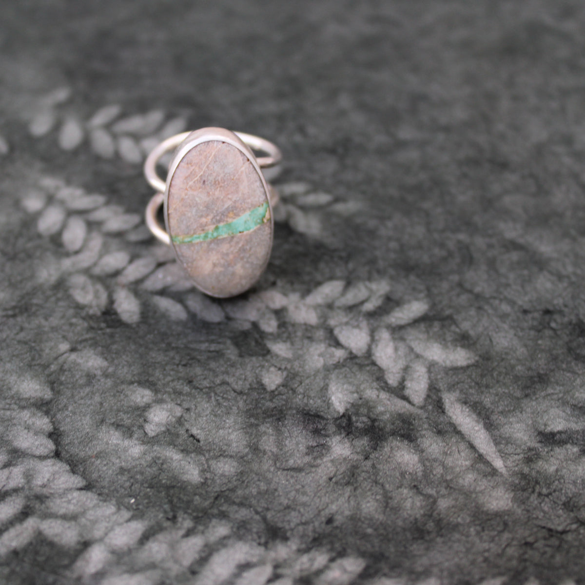 Currents Ring: Sterling Silver & Royston Ribbon Turquoise - size 6.25