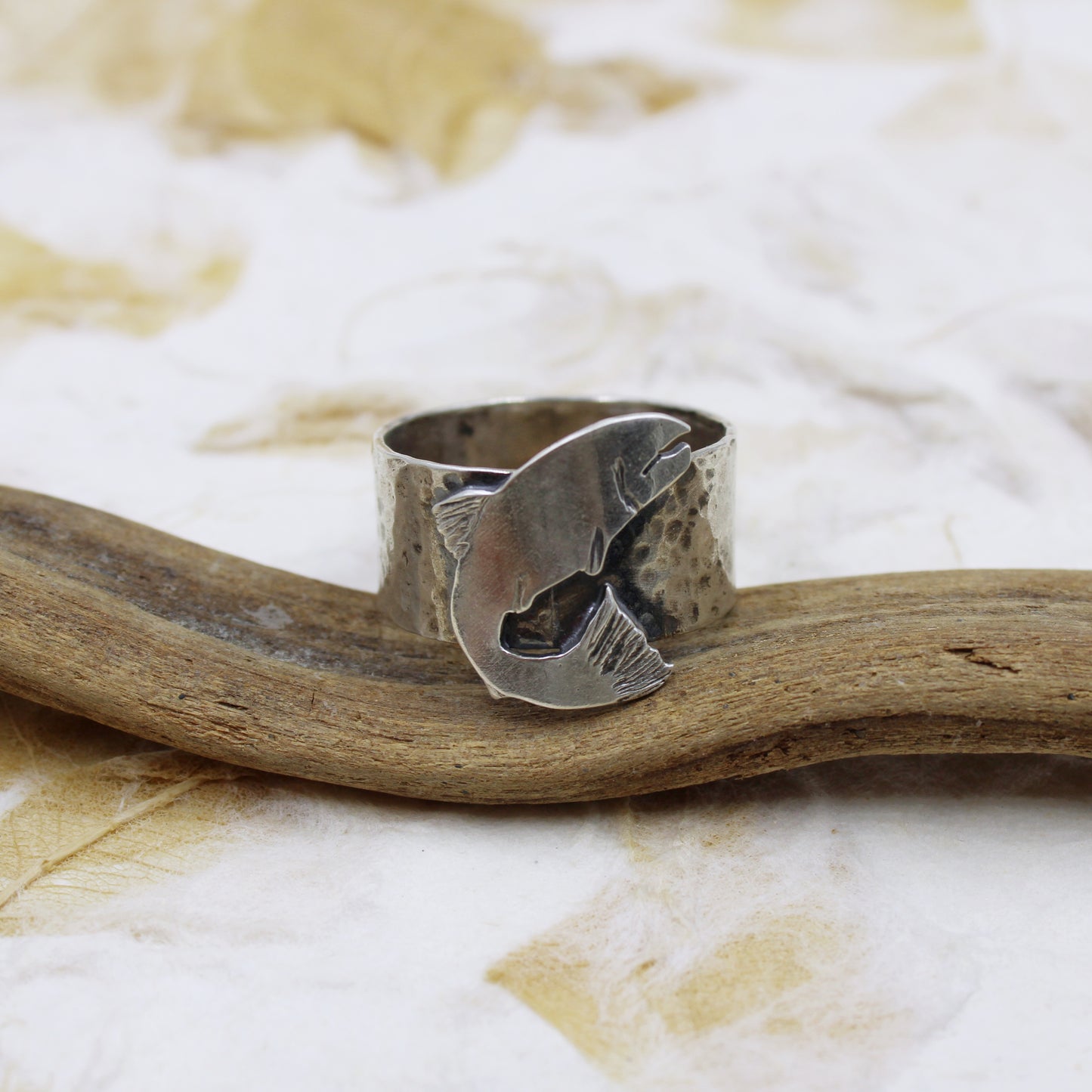Riverbound Ring: Sterling Silver Brook Trout - size 10.5
