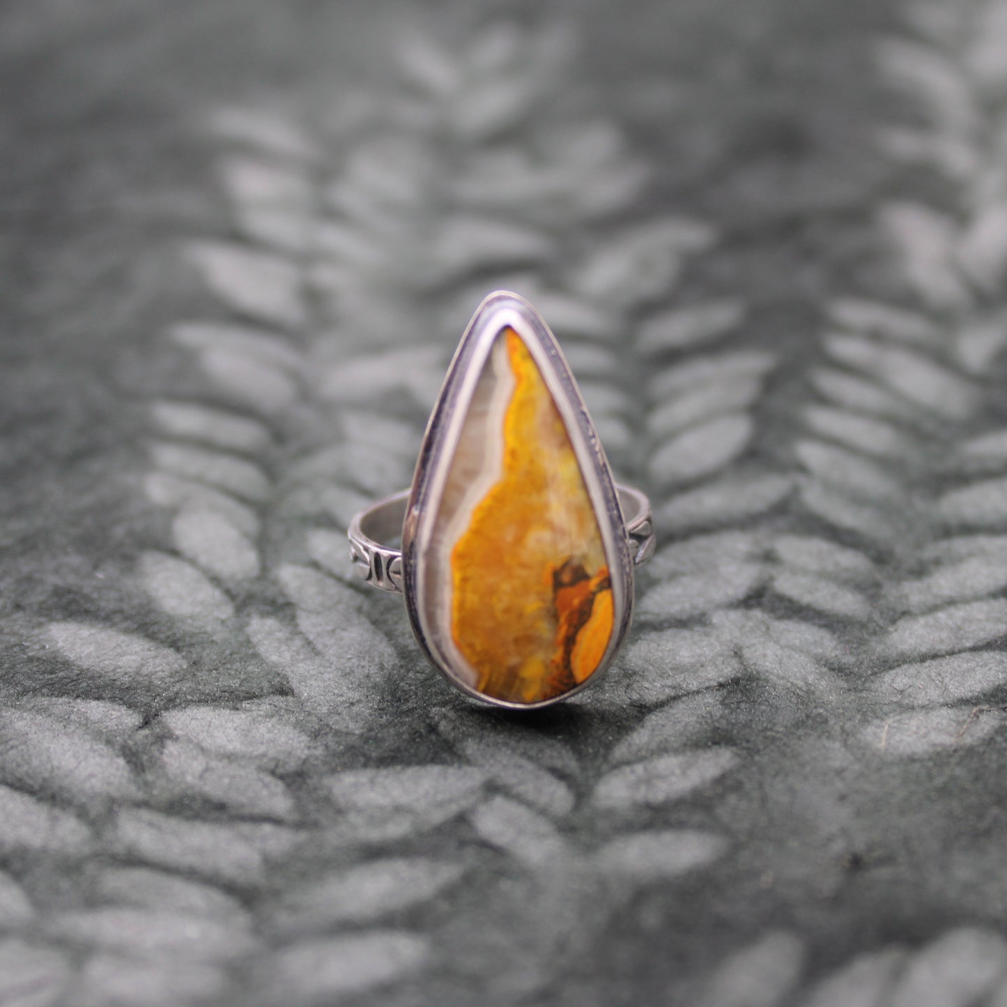 Meadowlight Ring - Sterling Silver & Bumblebee Jasper - size 6.5