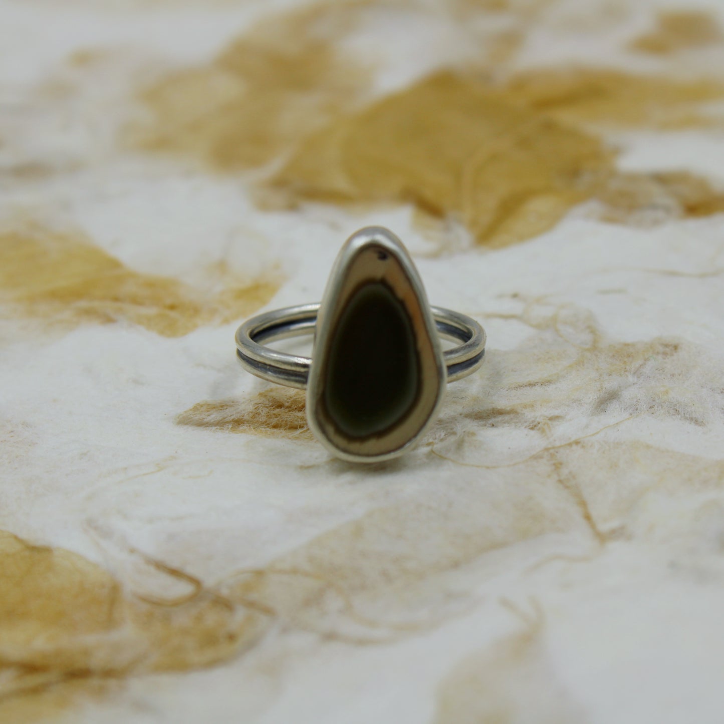 Eden's Tranquil Ring; Sterling Silver & Imperial Jasper - size 6.5