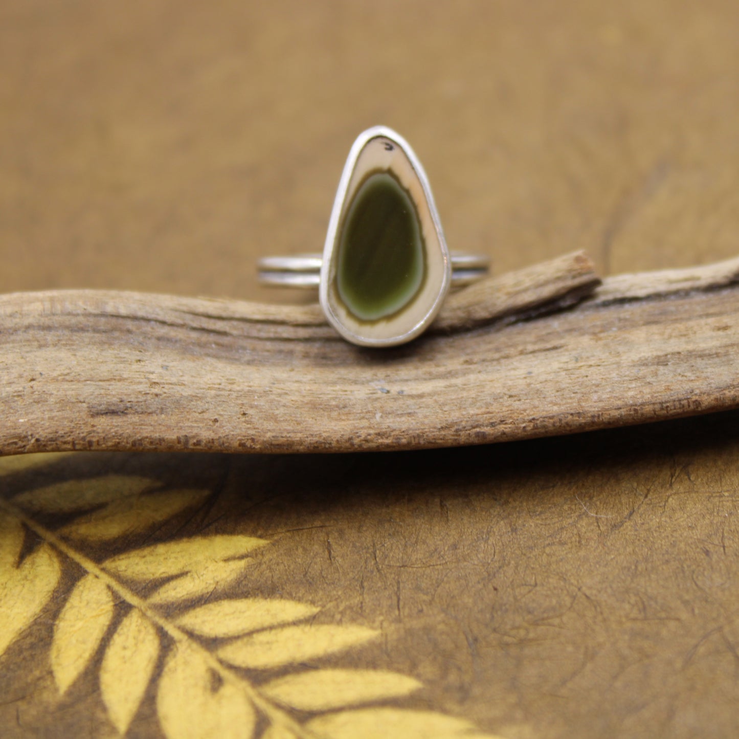 Eden's Tranquil Ring; Sterling Silver & Imperial Jasper - size 6.5