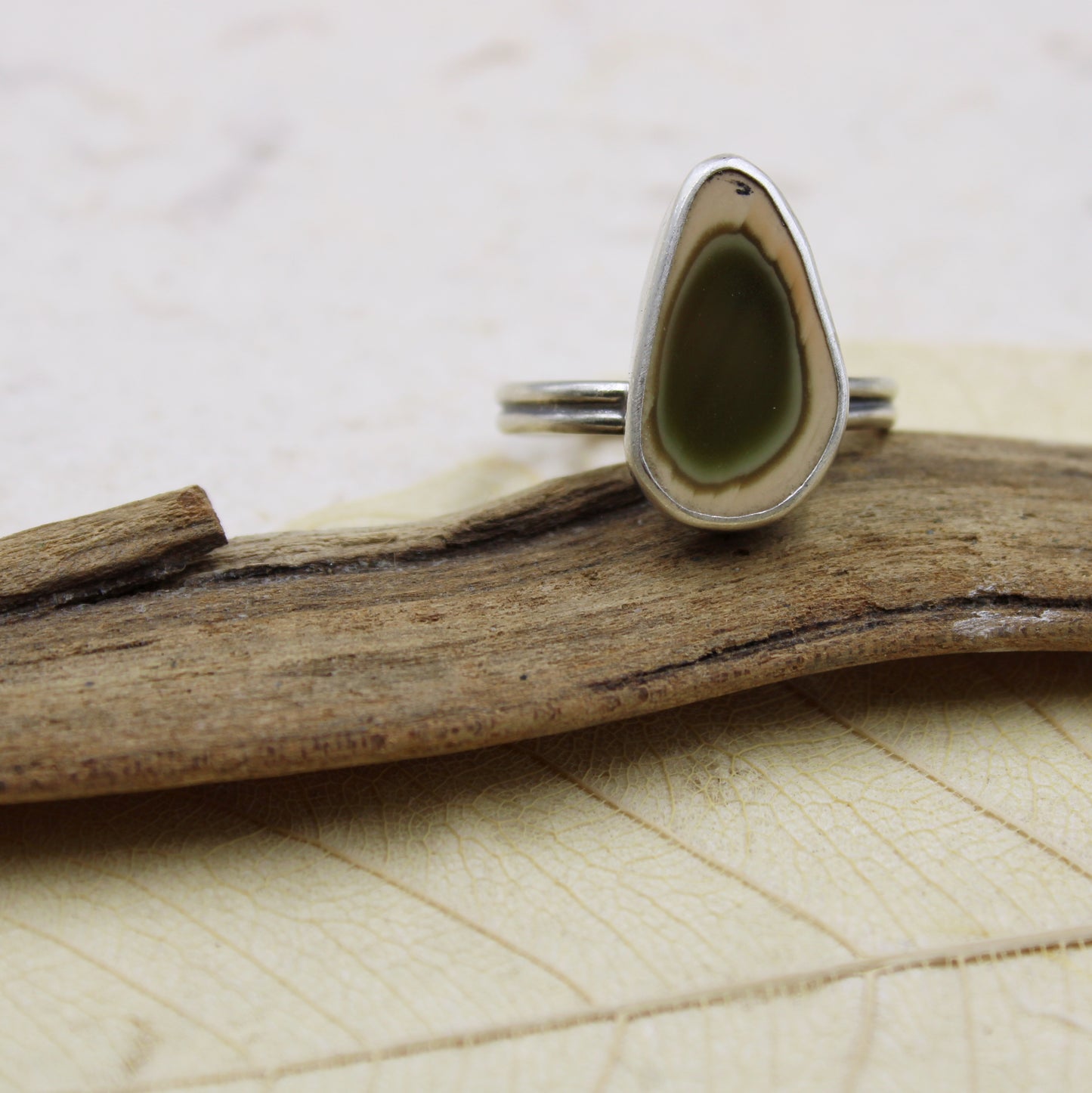 Eden's Tranquil Ring; Sterling Silver & Imperial Jasper - size 6.5