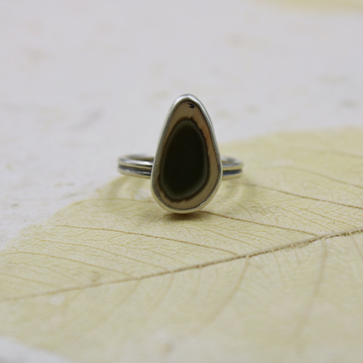 Eden's Tranquil Ring; Sterling Silver & Imperial Jasper - size 6.5