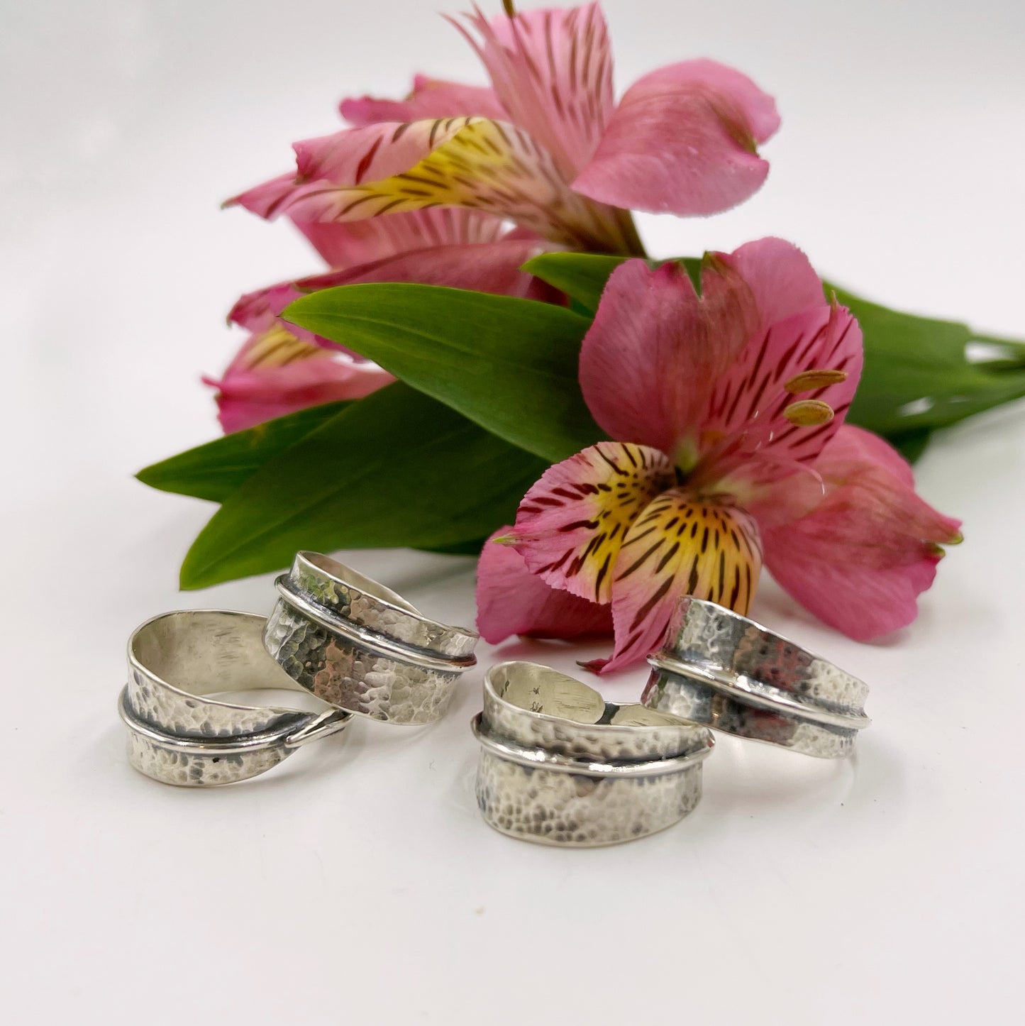 Harmony Leaf Rings: Sterling Silver Willow Leaves